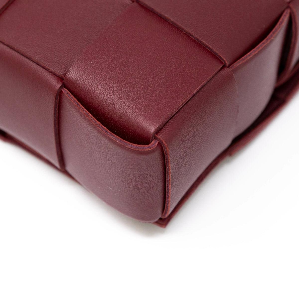 Bottega Veneta Burgundy Cassette Crossbody Bag - Luxury Leather Shoulder Purse for Women, Perfect for Date Night & Evening Events