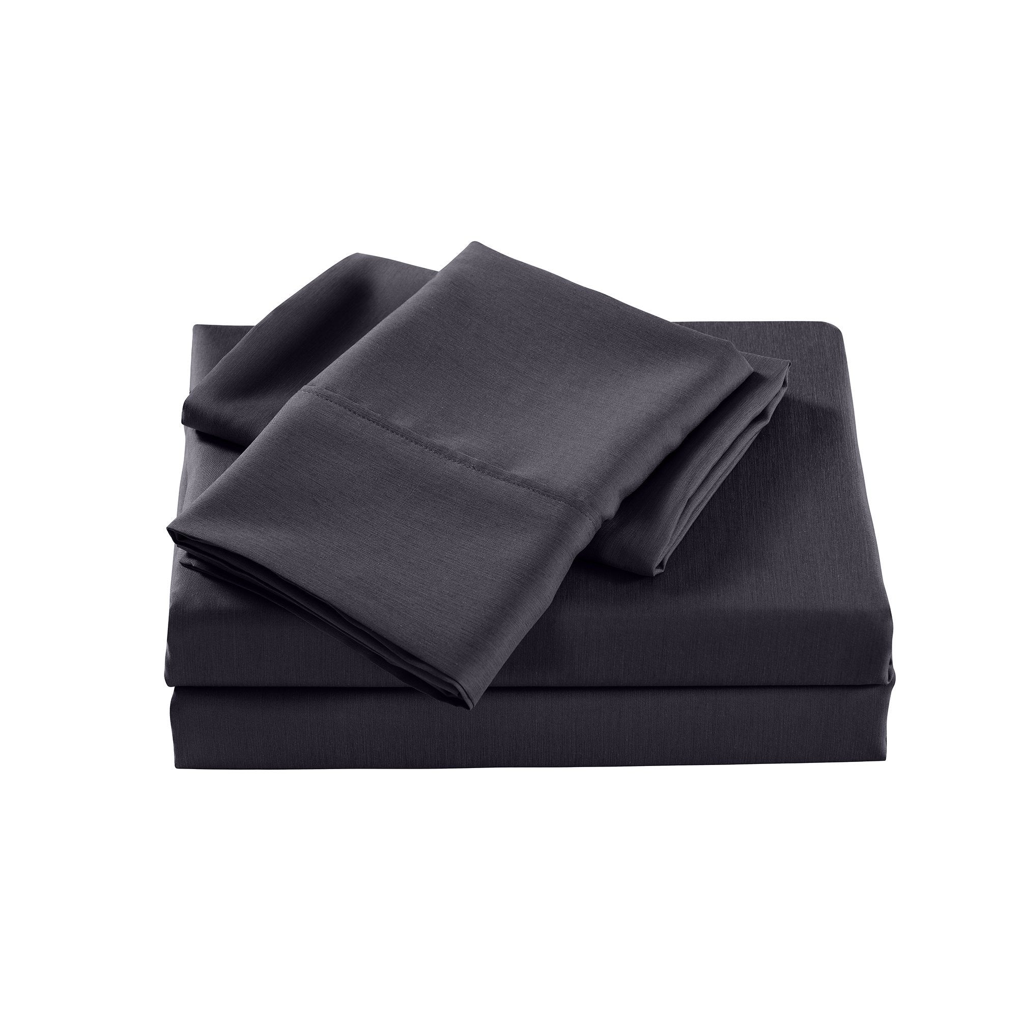 2000 Thread Count Bamboo Cooling Sheet Set - Ultra Soft & Breathable Bed Sheets for Hot Sleepers - Single Size Charcoal - Perfect for Summer Nights & Temperature Regulation