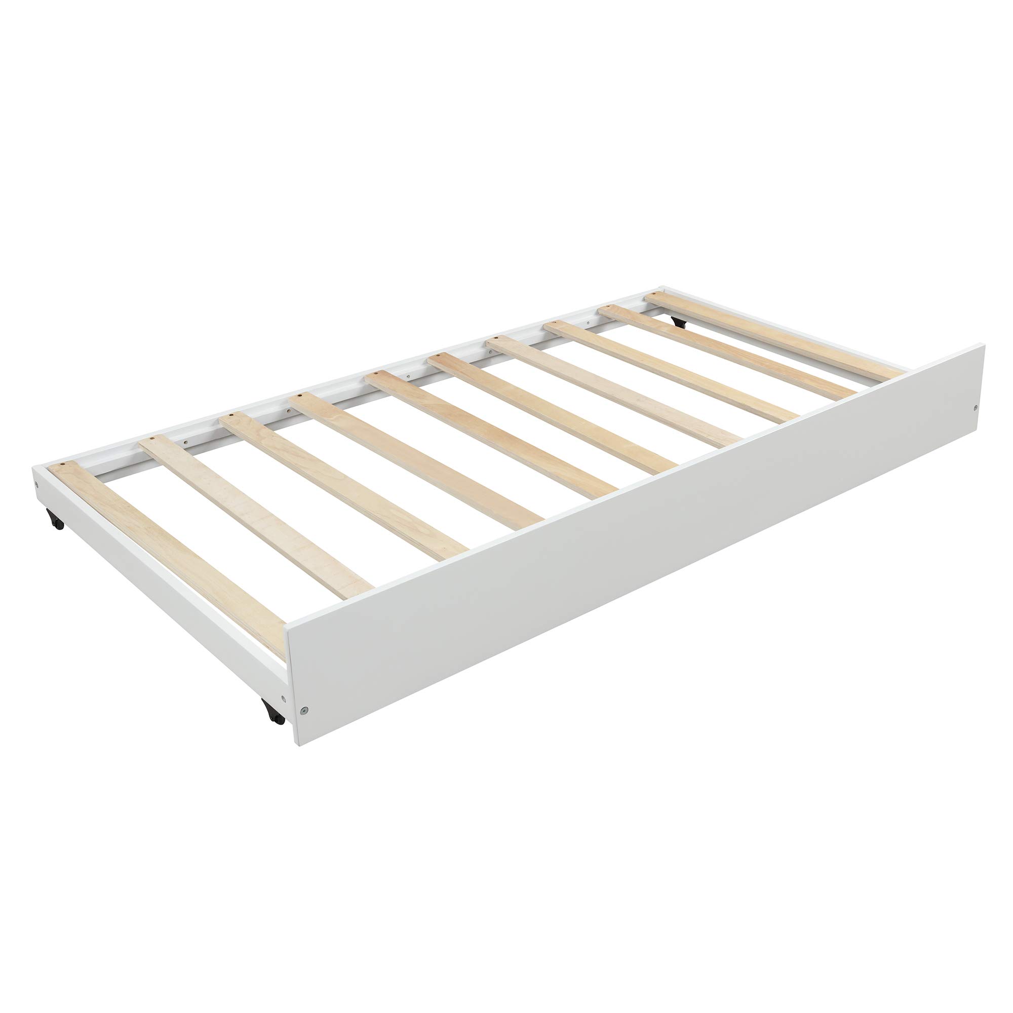 MERITLINE Twin Size House Bed with Trundle - Kids Canopy Bed Frame with Roof for Boys & Girls, White - Perfect for Toddler Rooms, Playrooms & Small Bedrooms