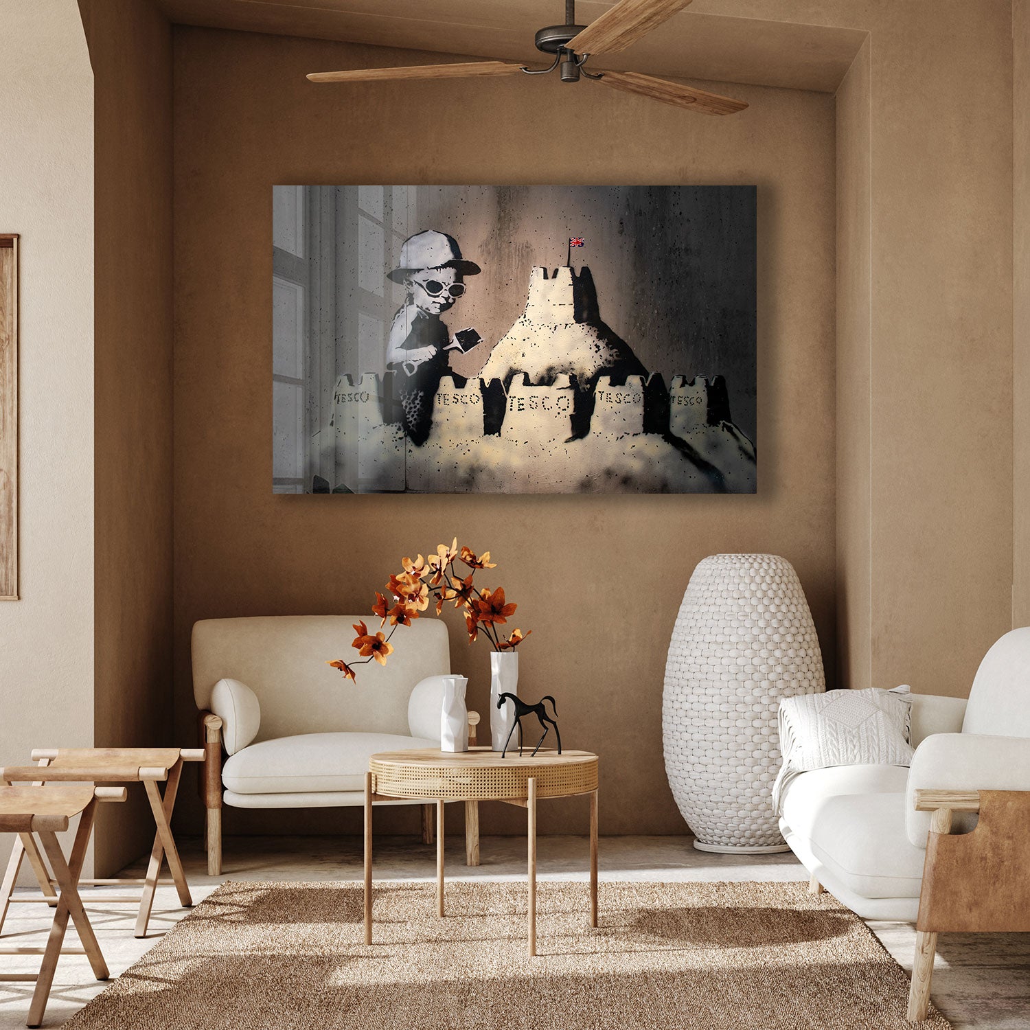 Banksy Tesco Sandcastles Art Print - Unique Street Art Decor for Home & Office | Perfect for Urban Art Lovers & Modern Interior Design