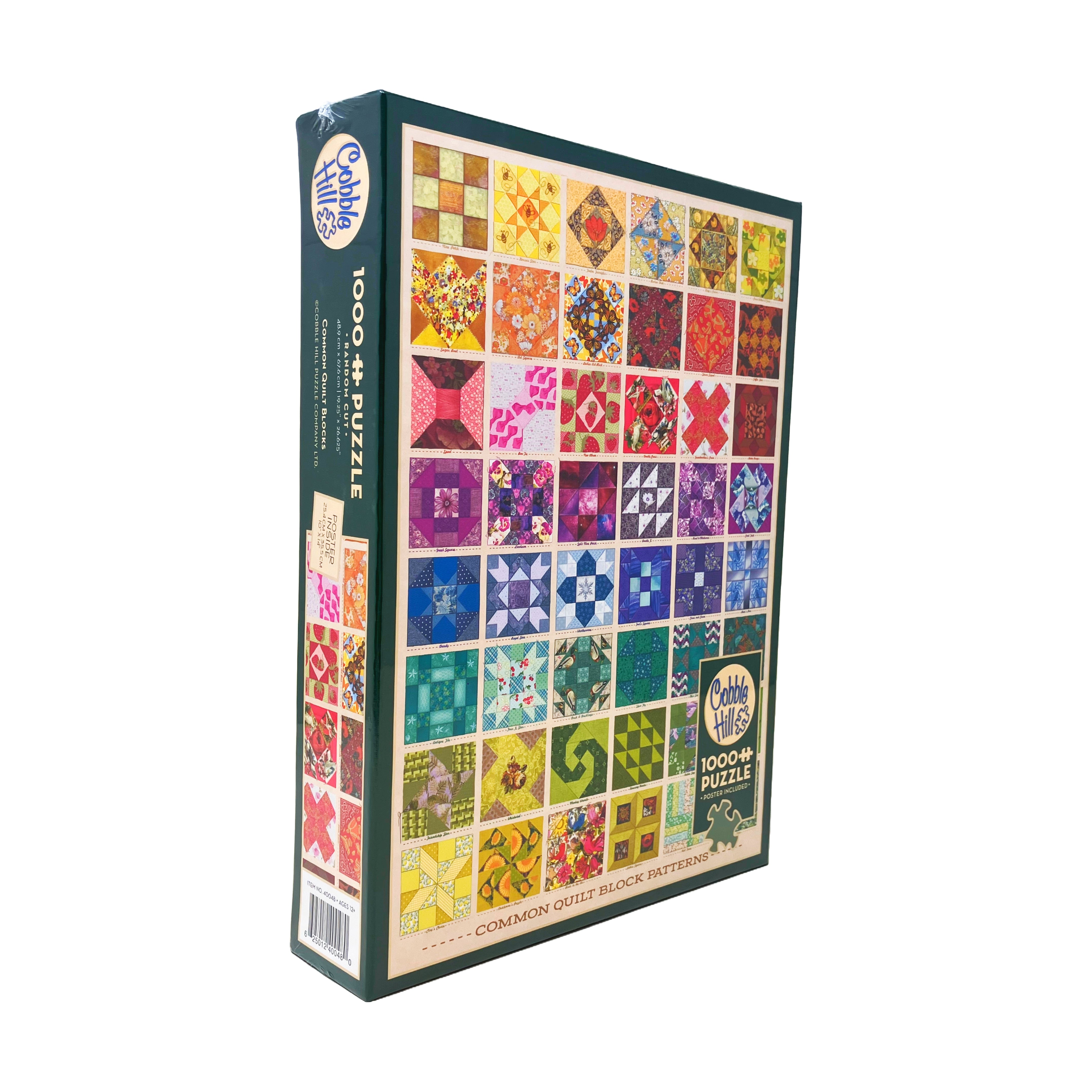 Cobble Hill Common Quilt Blocks 1000 Piece Jigsaw Puzzle - Perfect for Family Game Night & Home Decor