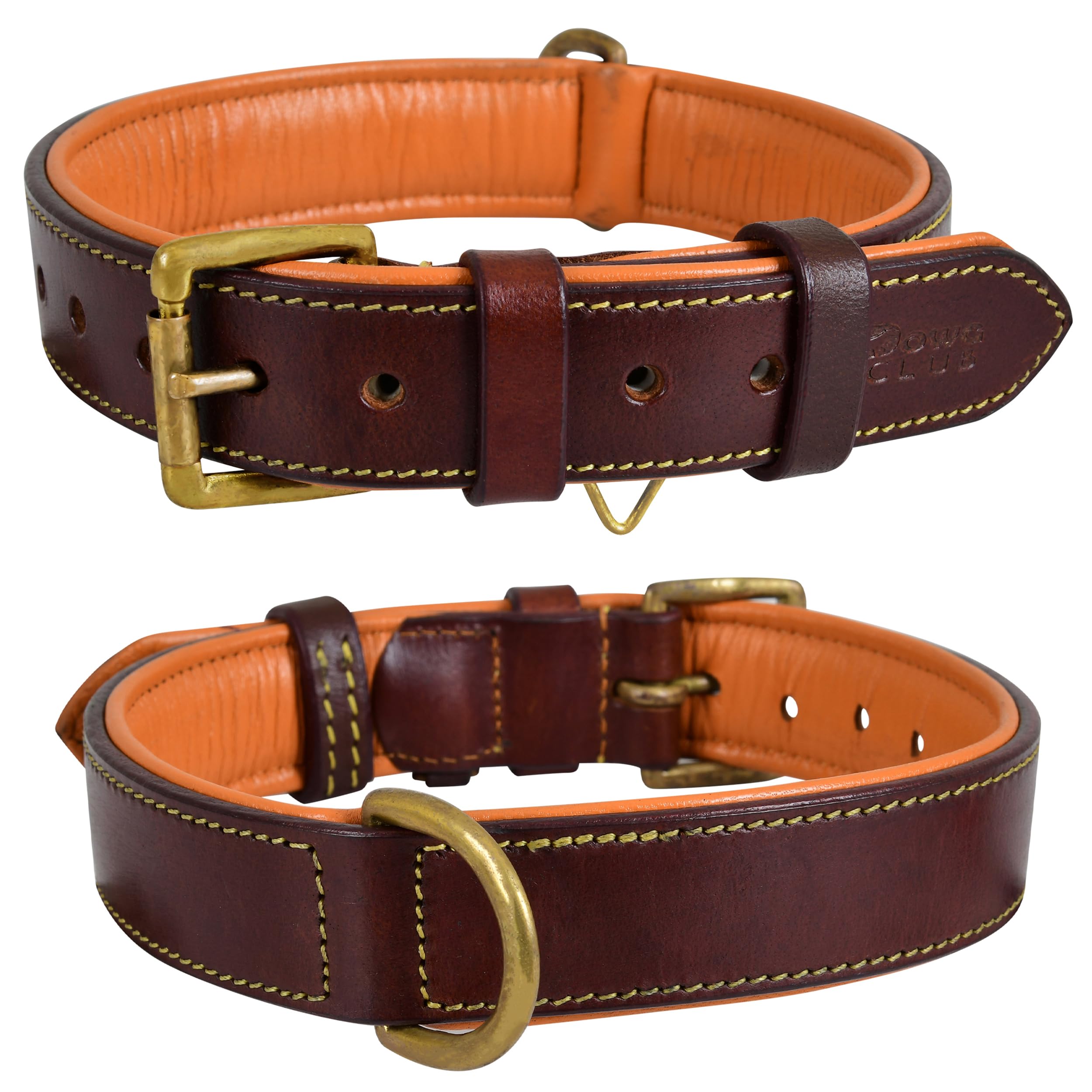 Premium Genuine Leather Dog Collar for Extra Large Dogs - 1.5