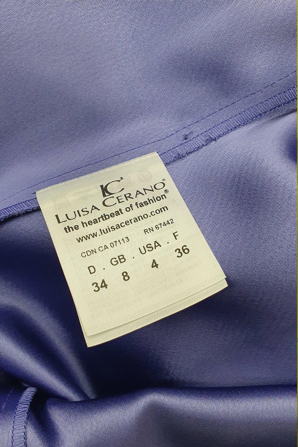 LUISA CERANO Women's Purple Ruffle Side Sleeveless Knee Length Dress (Size DE 34 | UK 8) - Perfect for Cocktail Parties, Weddings & Summer Events