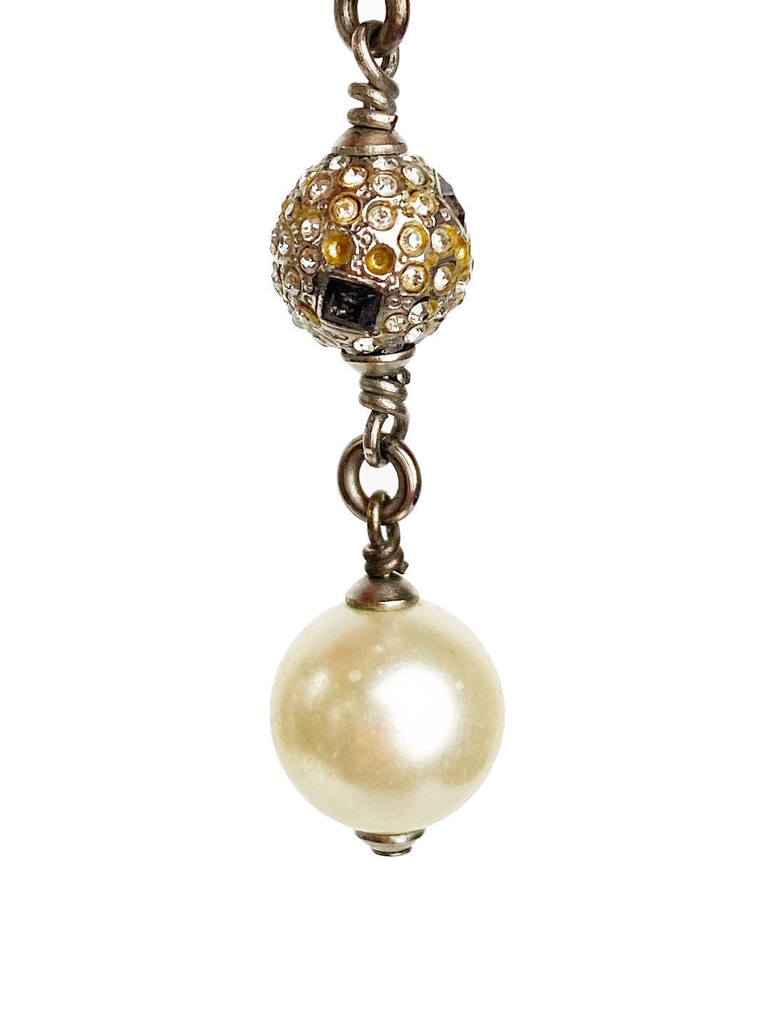 Chanel CC Crystal & Pearl Ball Drop Earrings for Women - Luxury Fashion Jewelry Gift for Birthday, Anniversary & Special Occasions | Elegant Party & Evening Wear Accessories