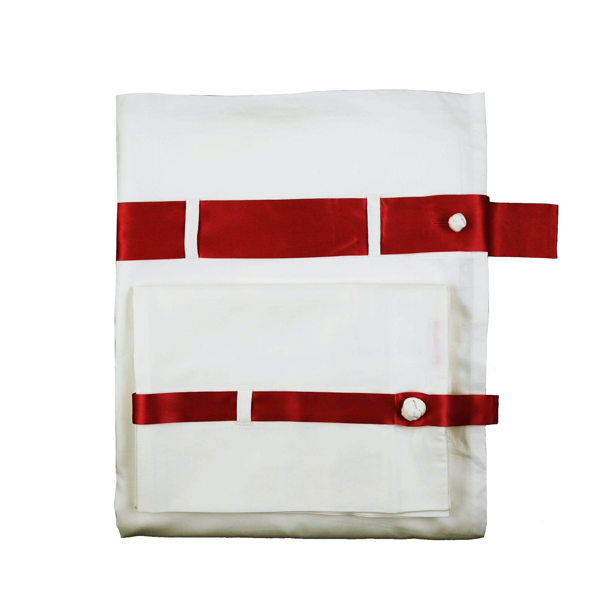 Luxury 100% Cotton Sheet Set with Silk Band Trim - Soft Breathable Bedding for Comfortable Sleep - Perfect for Master Bedroom, Guest Room & Hotel Use