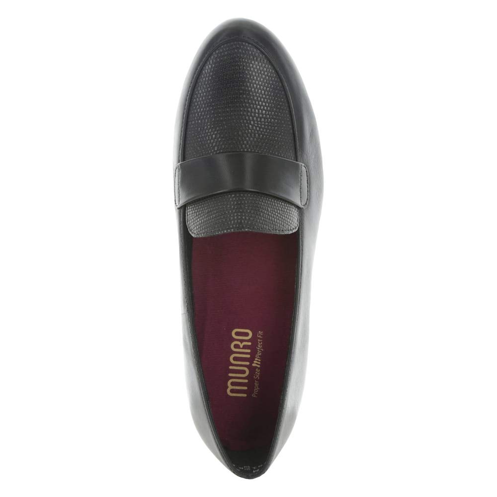 Munro Women's Kiera Almond Toe Loafers - Comfortable Slip-On Shoes for Work, Office & Casual Wear | Leather Loafers for Women with Cushioned Insoles