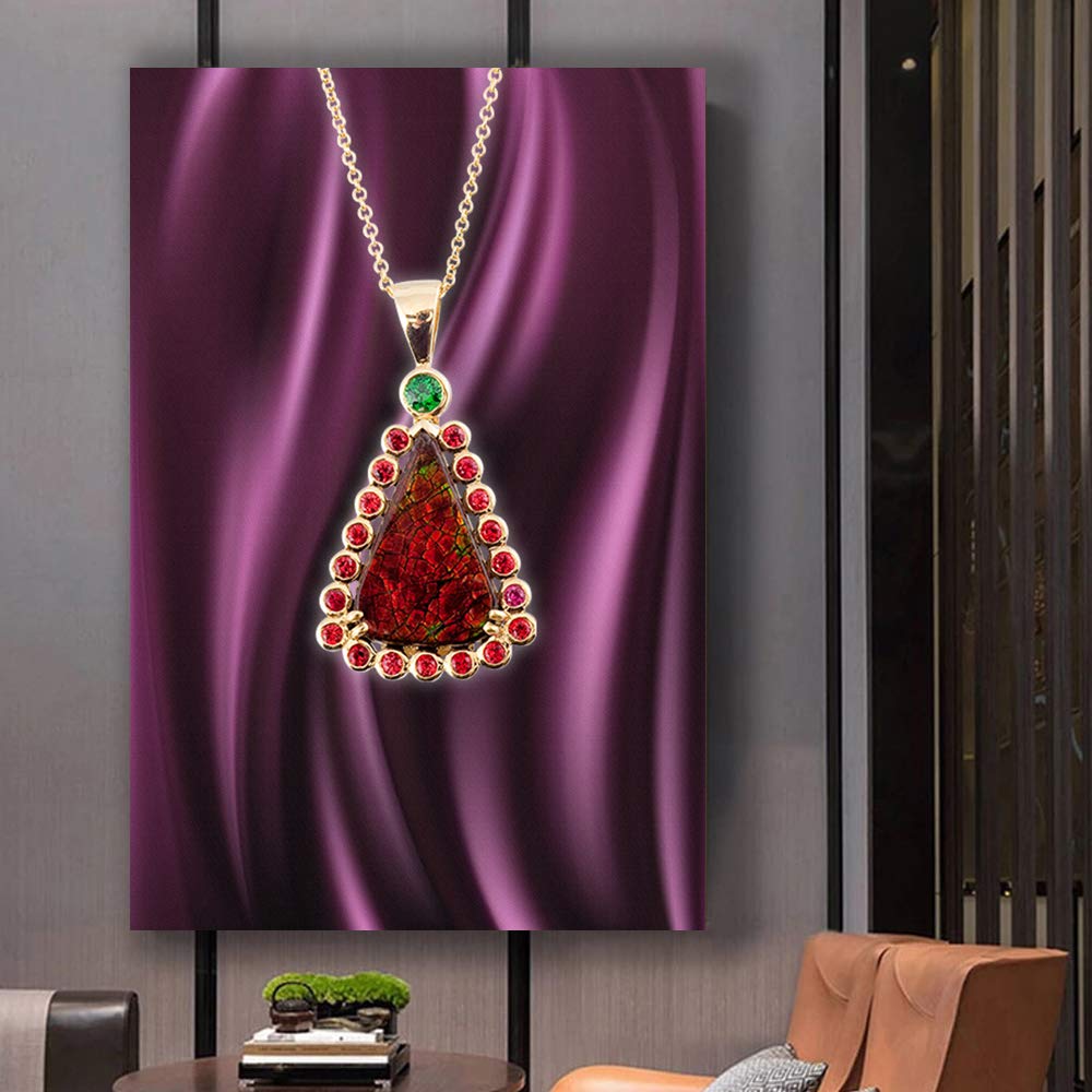 Elegant Jewelry Giclee Canvas Wall Art - 16x24 Inches, Premium Home Decoration for Bedroom, Living Room, House, Office, and Dining Area
