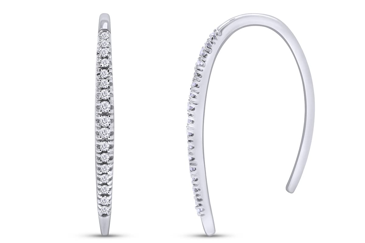 14k Gold Over Sterling Silver Round Cut Simulated Birthstone Bar Hoop Earrings for Women - Perfect for Birthdays, Anniversaries & Everyday Elegance