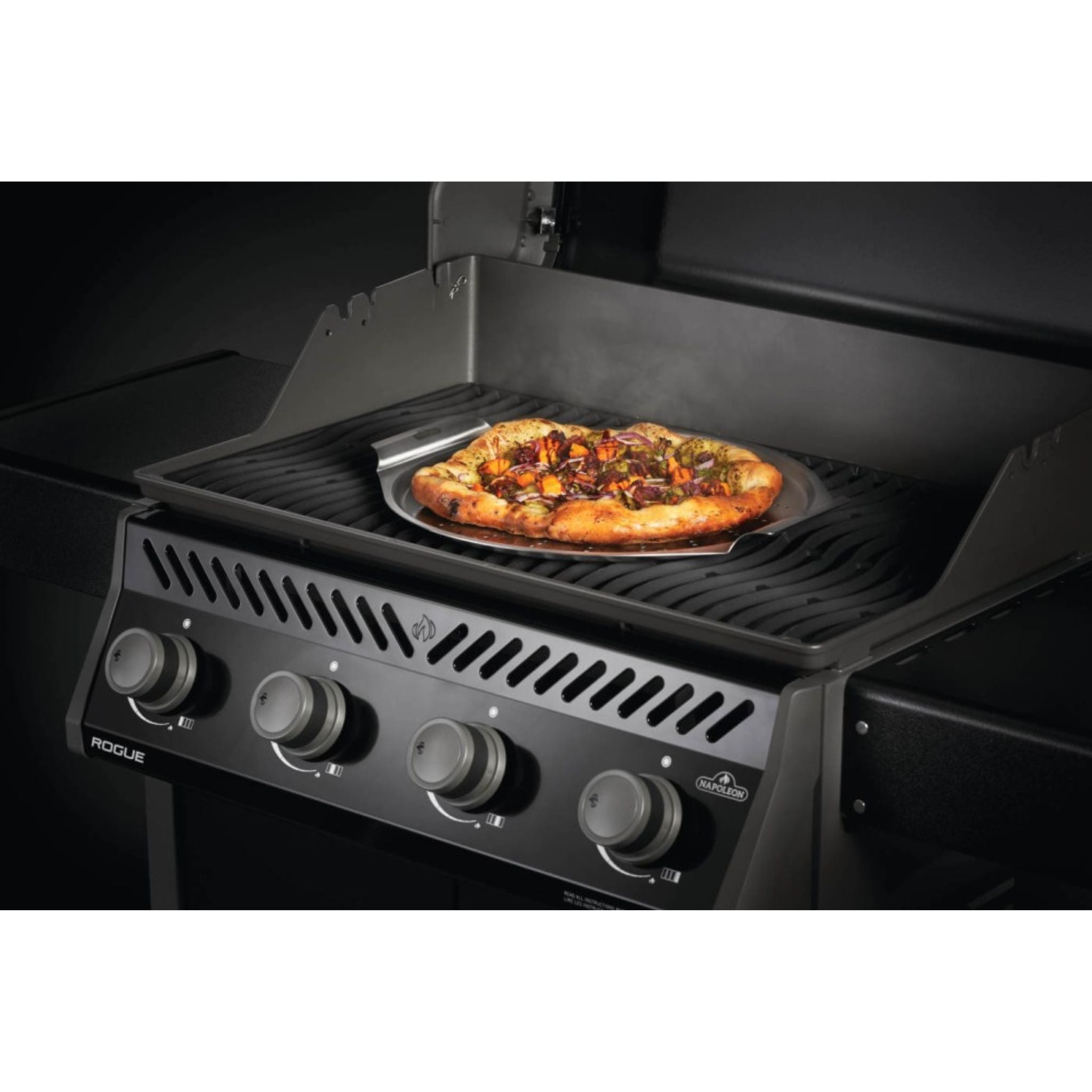 Napoleon 56066 14-Inch (35.5CM) Premium Stainless Steel Pizza Pan - Perfect for Baking Crispy Homemade Pizzas, Breads, and Desserts in Oven or Grill