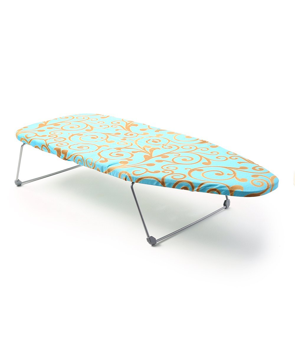 Portable Mini Ironing Board with Folding Legs - 12x30 Inch Perilla Tabletop Ironing Board for Small Spaces, Travel & Dorm Use