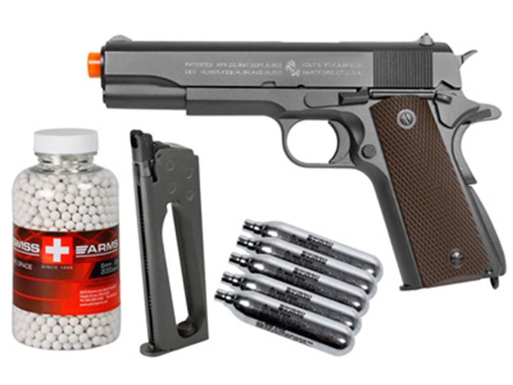 Colt 1911 CO2 Metal Blowback Airsoft Pistol Kit - Full Metal Airsoft Gun for Training & Competition | Realistic Replica for Military Simulation & Target Practice