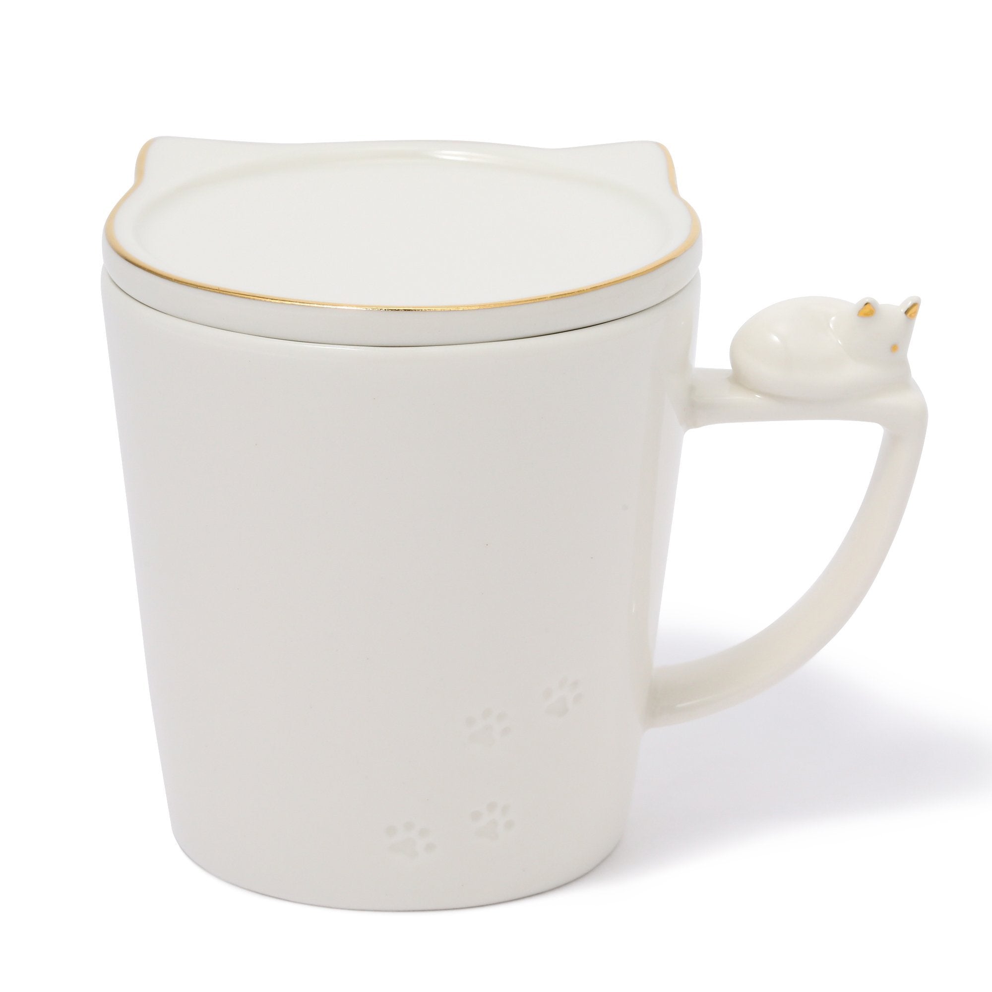 White Cat Figure Mug - Cute Ceramic Coffee Cup with Cat Design for Tea, Coffee & Hot Drinks - Perfect Gift for Cat Lovers & Home Decor