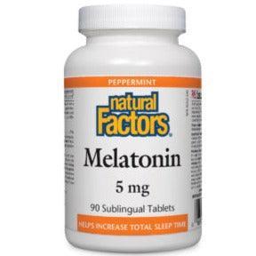 Natural Factors Melatonin 5mg 90 Sublingual Tablets - Fast-Acting Sleep Aid for Jet Lag & Insomnia Relief - Supports Restful Sleep & Relaxation (Perfect for Travelers & Night Shift Workers)