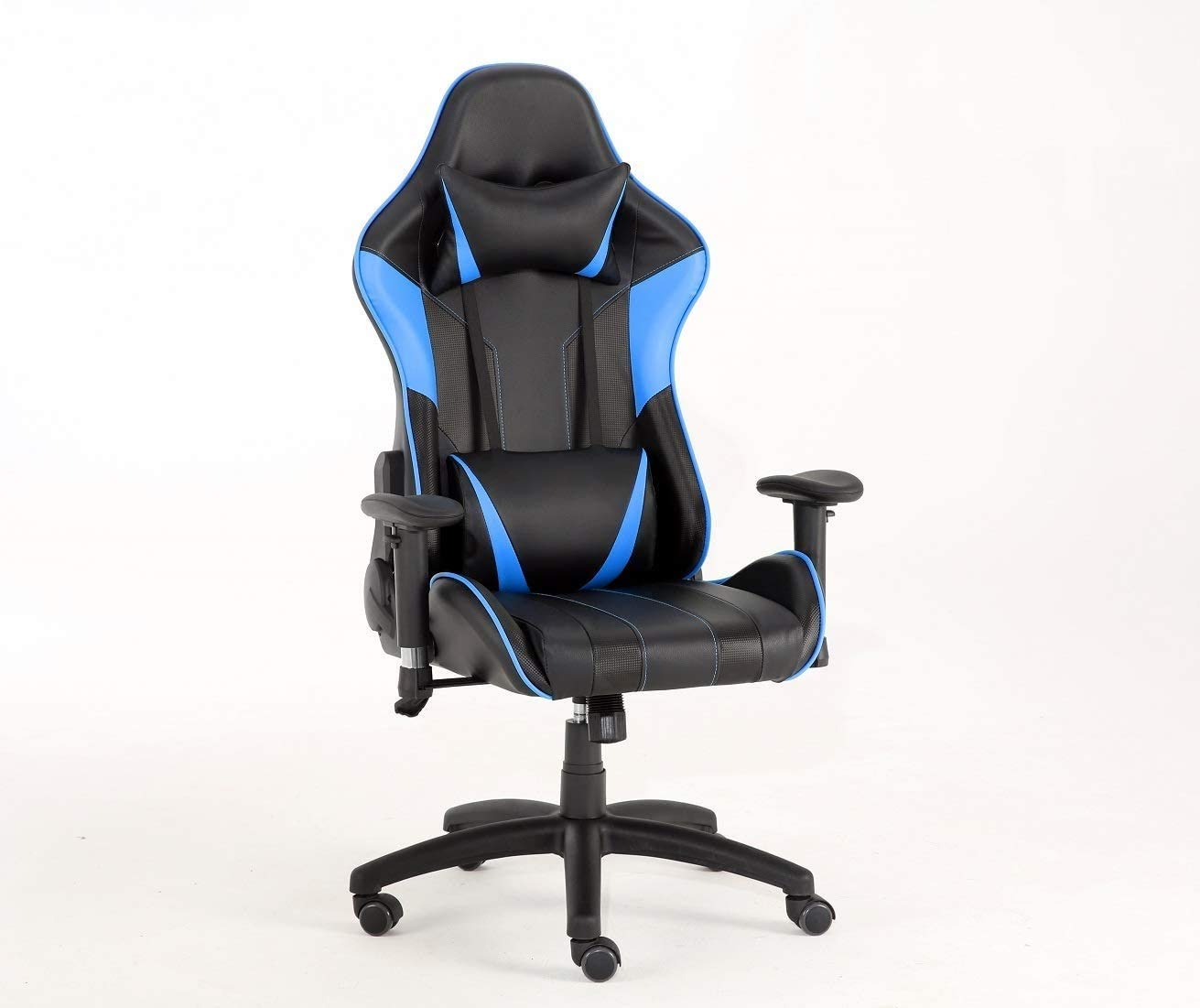 Premium Gaming Chair - Ergonomic Racing Office Chair with High Back, Adjustable Headrest & Lumbar Support, 360° Swivel & Footrest - Blue Computer Chair for Home & Office Gaming Setup