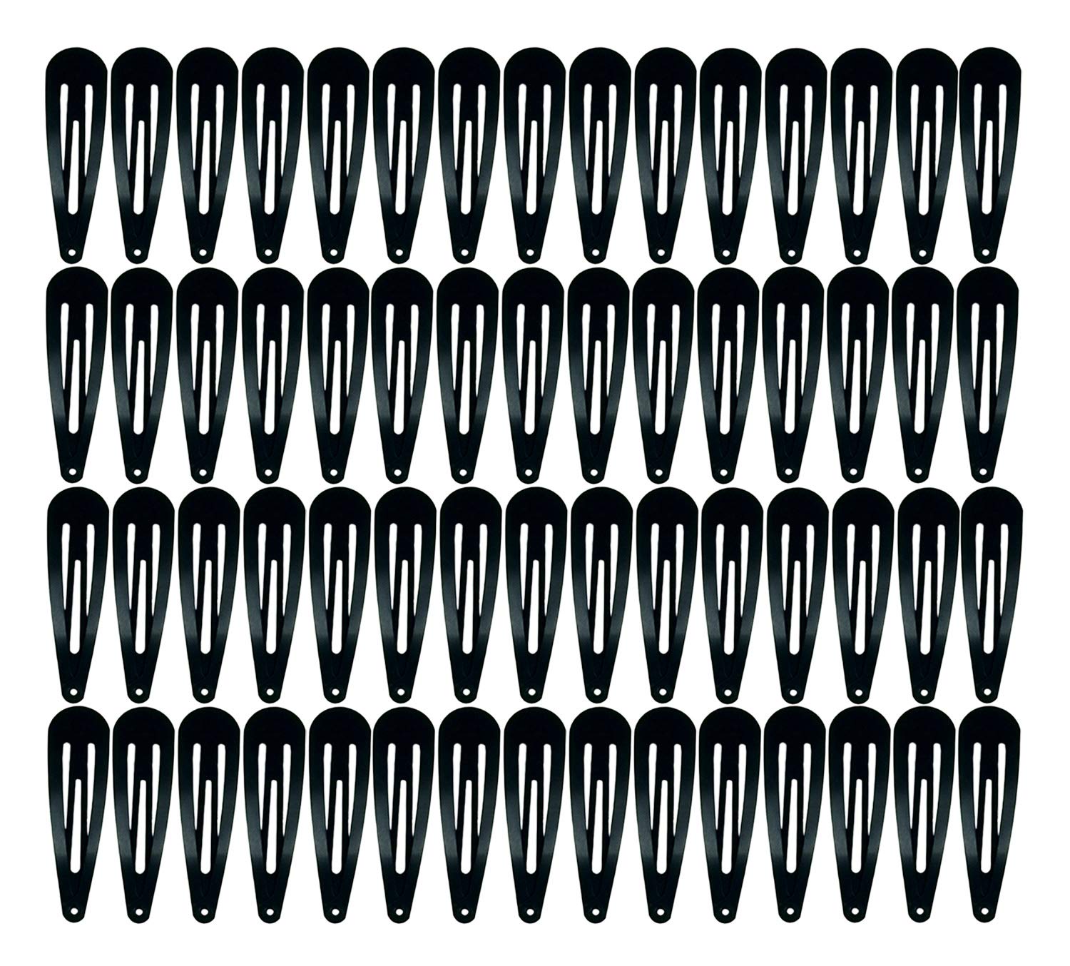30-60 Pack Black 2 Inch Metal Snap Hair Clips for Women & Girls - No Slip Barrettes for School & Work