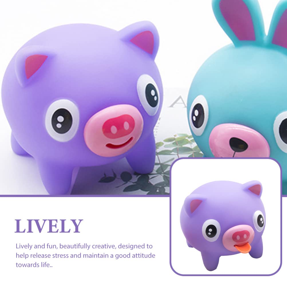 NUOBESTY Slow Rising Squeeze Pig Toy for Kids - Stress Relief & Sensory Fidget Toy, Fun Animal Squeeze Stick for Anxiety Relief & Decompression (Purple) - Perfect for Classroom, Home & Travel Use