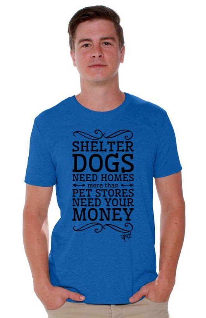 Awkwardstyles Shelter Dogs Need Homes T-Shirt - Black Quote Tee with Free Bookmark | Adopt Don't Shop Awareness Apparel for Dog Lovers & Animal Rescue Supporters