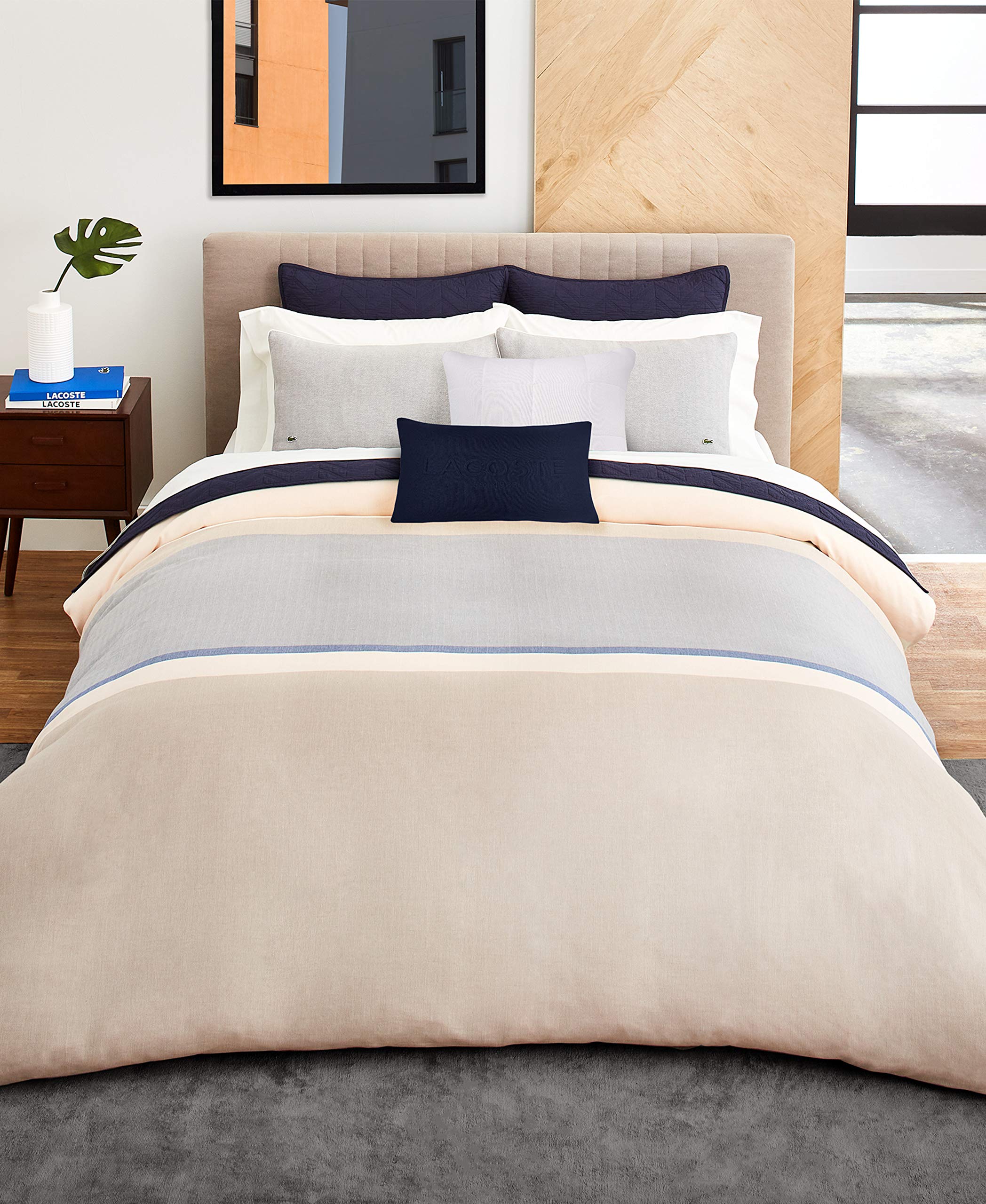 Lacoste Sierra Comforter Set Full/Queen Size - Soft Beige Bedding Set for Cozy Bedroom Decor | Perfect for Master Bedroom, Guest Room & Dorm