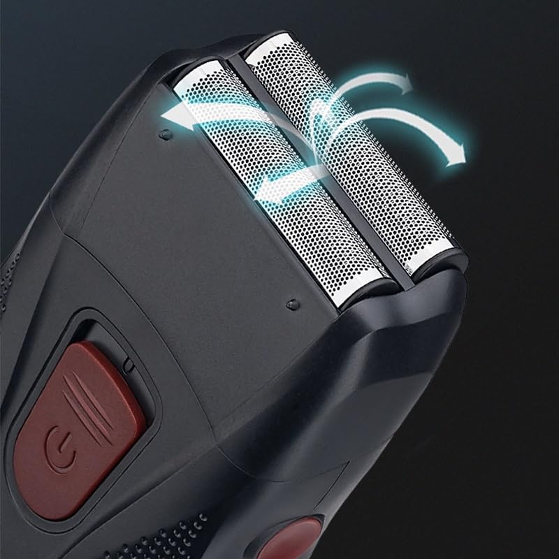 Professional Men's Electric Razor - USB Rechargeable Wet/Dry Shaver with Precision Beard Trimmer & Hair Clipper for Bald Head & Facial Grooming - Portable Travel Shaver for Home & Gym Use (White)