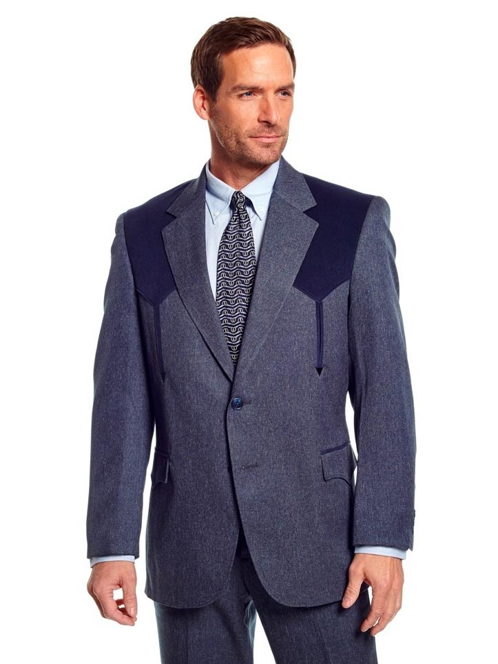 Circle S CC2976 Men's Western Sport Coat - Boise Arrow Jacket in Navy Blue | Cowboy Jacket for Rodeo, Country Dance & Outdoor Events
