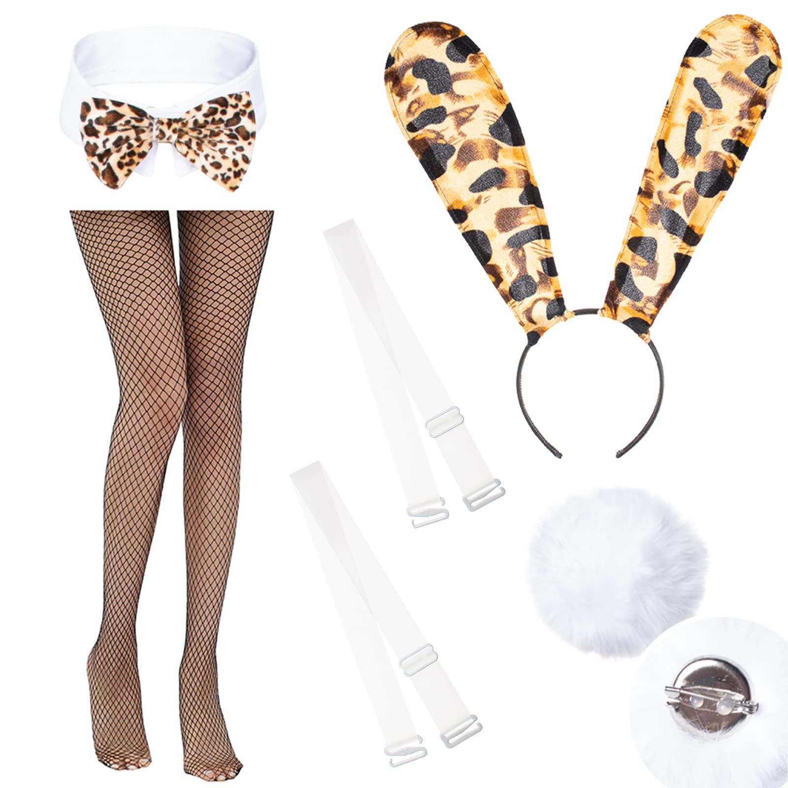 Anime Women's Bunny Costume - One Piece Bodysuit with Headband & Stockings Set for Halloween Cosplay, Party, or Themed Events