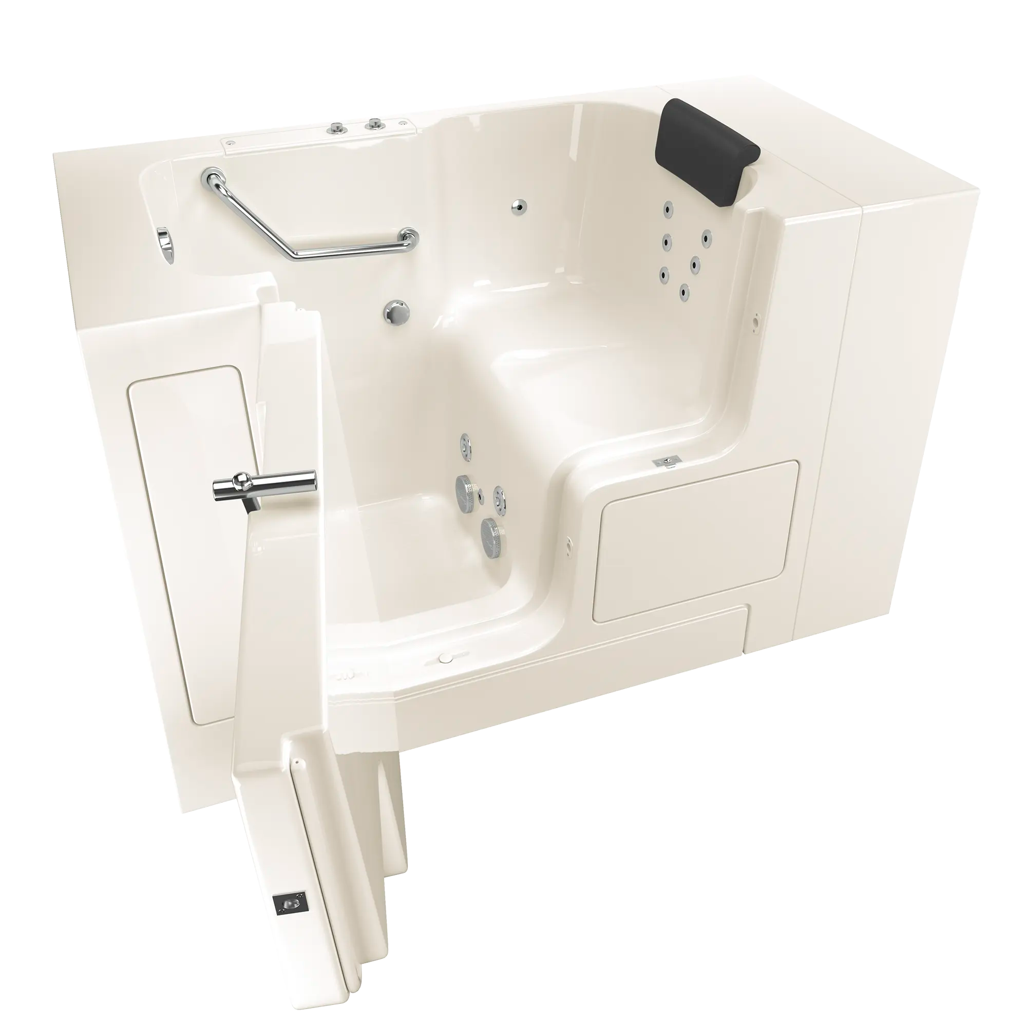 Premium 32 x 52 Inch Gelcoat Walk-In Bathtub with Whirlpool System - Left Hand Drain - Ideal for Seniors & Mobility Support - Spa-Like Relaxation at Home