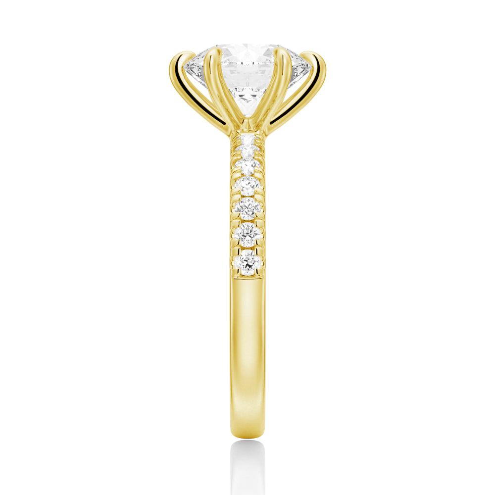 Exquisite 6 Prong French Pavé Moissanite Engagement Ring for Women - Perfect for Proposals, Weddings & Anniversary Gifts