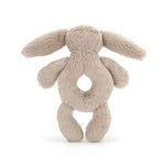 Jellycat Bashful Beige Bunny Rattle - Soft Plush Stuffed Animal Toy for Babies & Toddlers | Perfect for Nursery Decor, Baby Shower Gifts, and Sensory Play