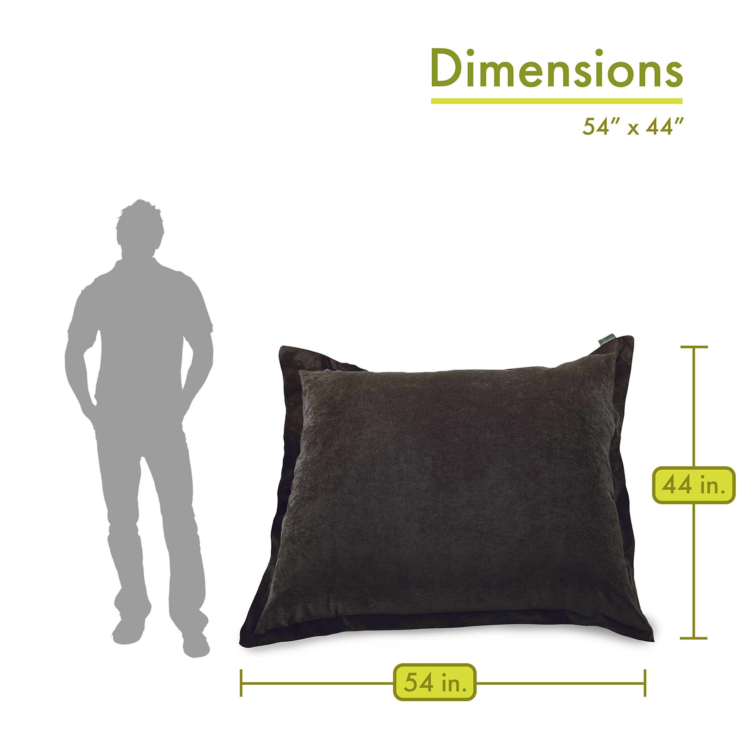 Majestic Home Goods Villa Floor Pillow - Soft & Comfortable Storm Gray Cushion for Living Room, Bedroom, Yoga & Meditation
