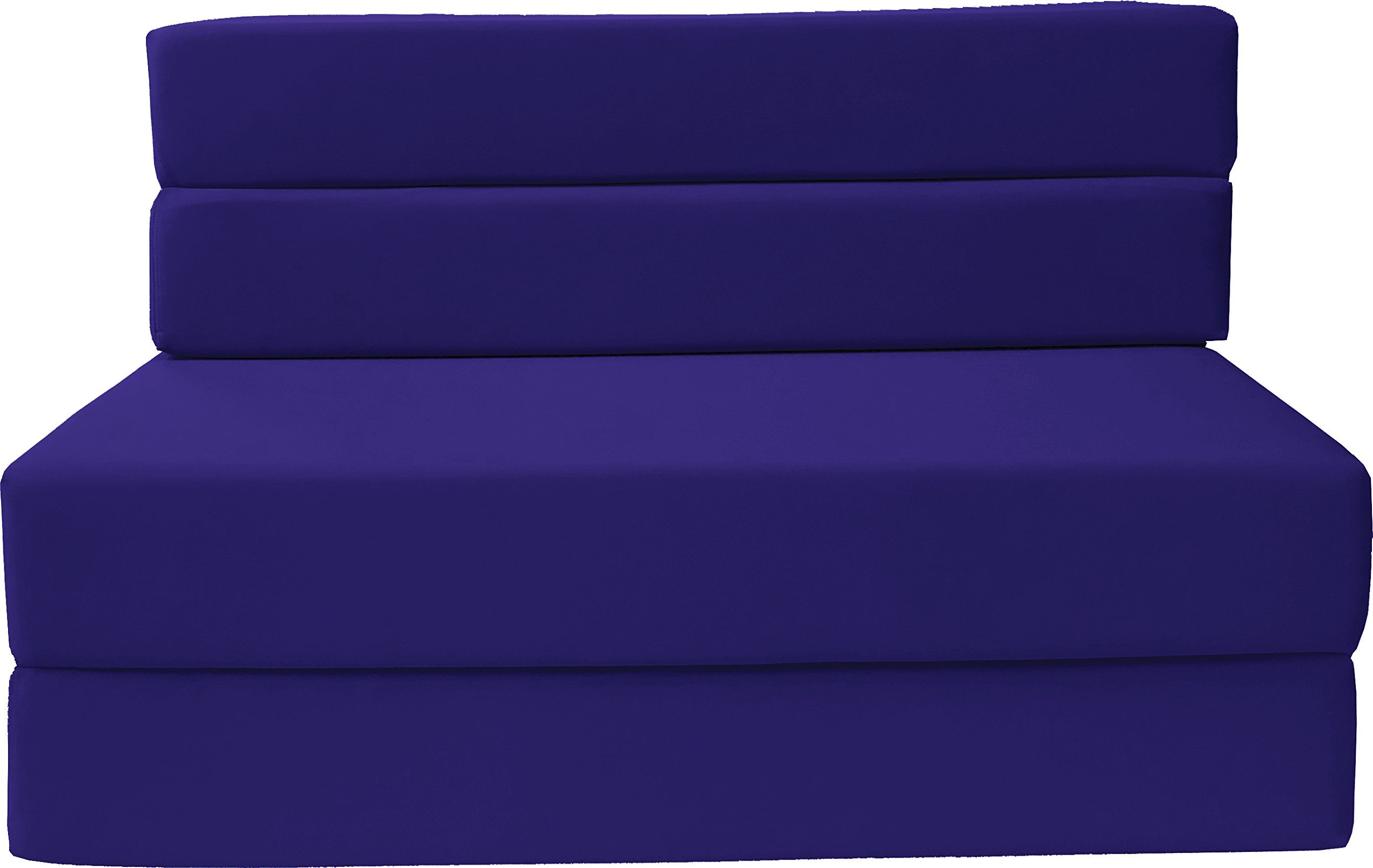 D&D Futon Furniture - Foldable Foam Mattress & Convertible Sofa Bed for Guests (Queen Size, Royal Blue) - Perfect for Small Spaces, Dorm Rooms & Home Offices
