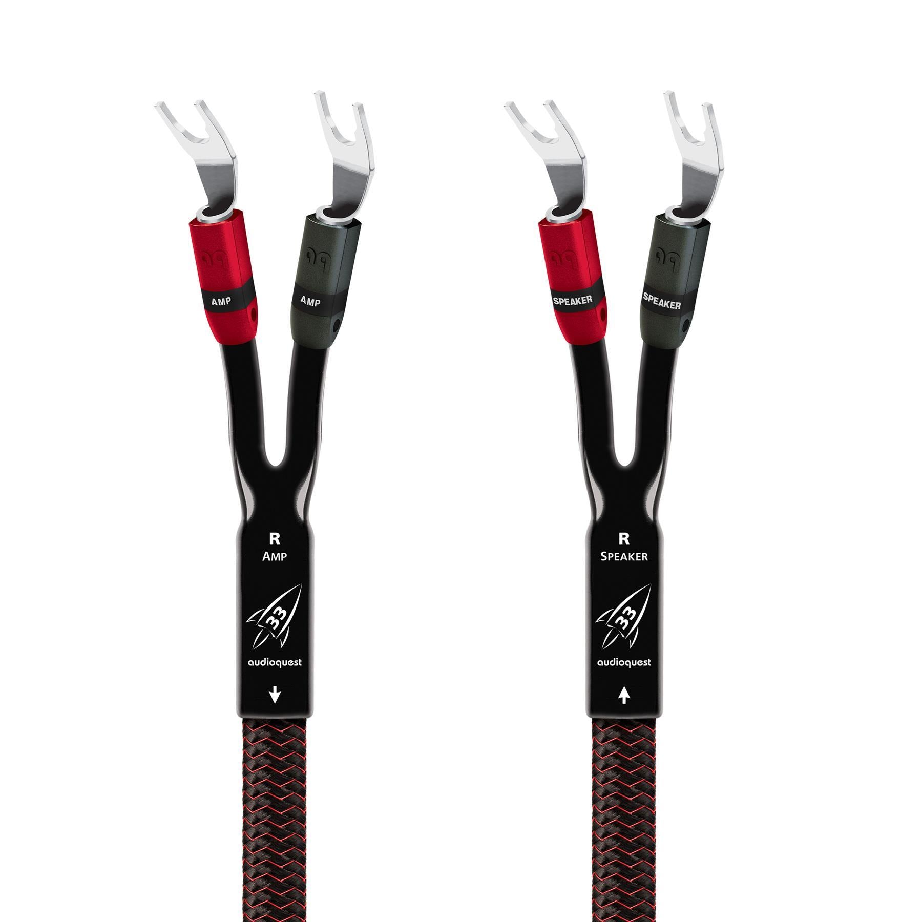 AudioQuest Rocket 33 High-Performance Speaker Cables - Premium Oxygen-Free Copper for Crystal Clear Audio - Perfect for Home Theater & Hi-Fi Sound Systems