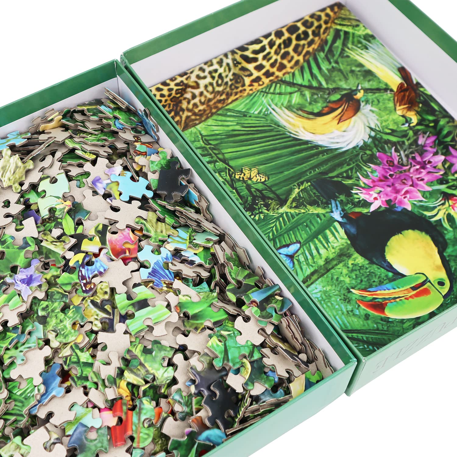 1000 Piece Jigsaw Puzzles for Adults - Unique Tropical Forest Animals Puzzle with Precise Interlocking & Thick Sturdy Cardboard - Family Game for Ages 14+ - Perfect for Stress Relief, Family Bonding & Home Decor