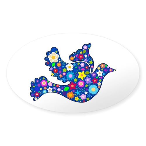 Clear - Navy Blue Dove of Flowers
