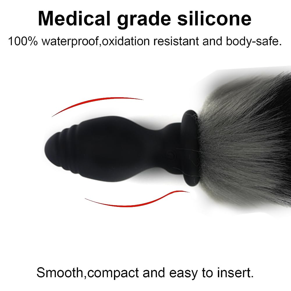 Fox Tail Butt Plug - Smooth Long Fox Tail Anal Toy for Role Play & Cosplay, Animal Tail Anal Plug for Women & Couples - Perfect for Flirting, Fantasy Play & Costume Parties - Mix Colors