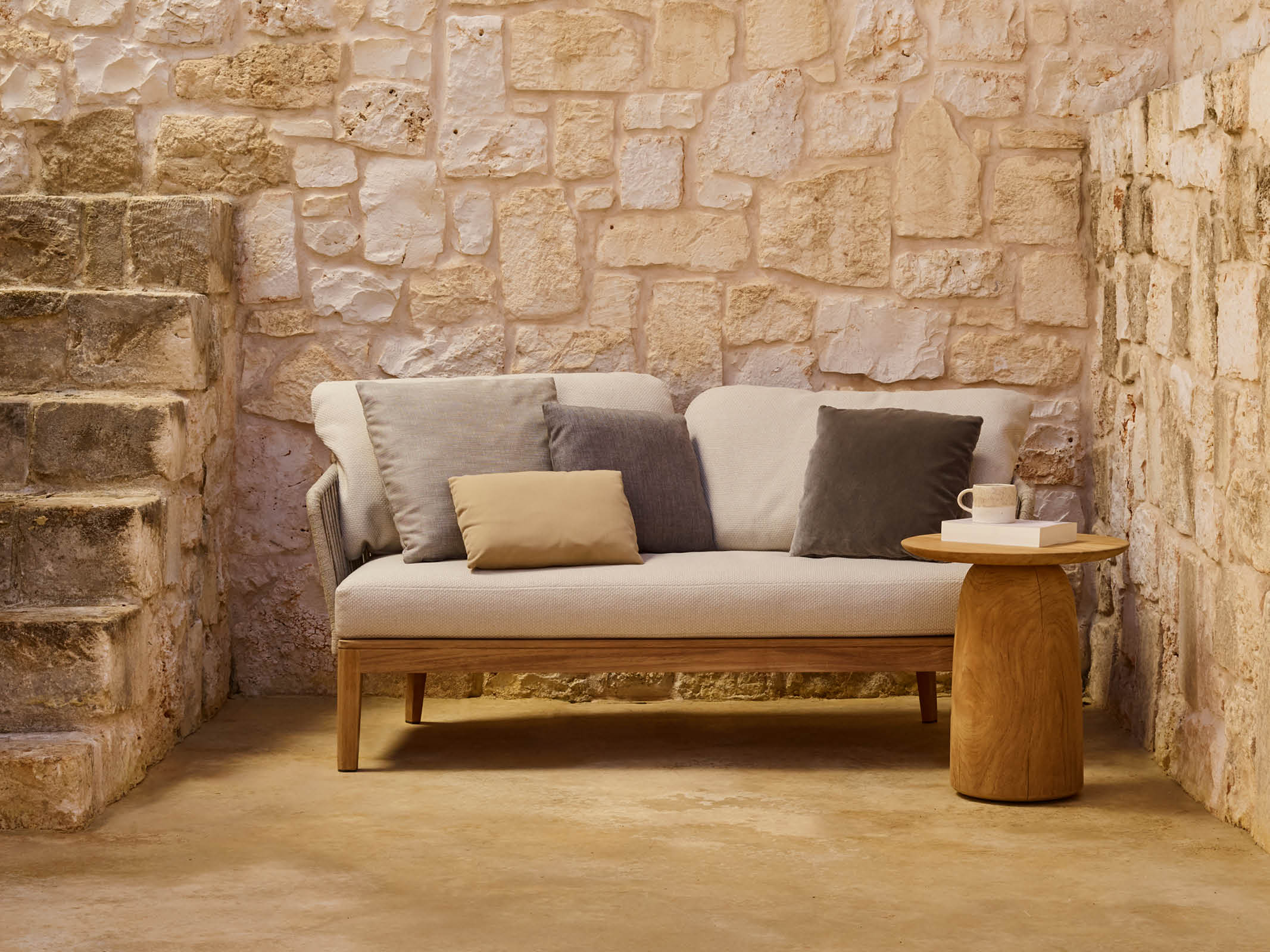 Modern Dunes Side Table - Small Accent Table for Living Room, Bedroom, or Patio - Stylish End Table with Wooden Frame & Woven Rattan Design - Perfect for Coffee, Books, or Decor