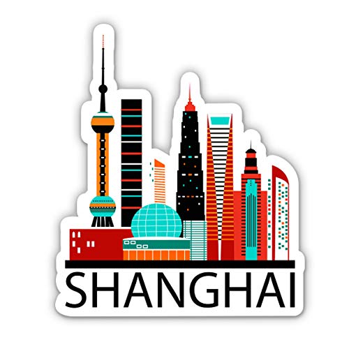 3 Inch Shanghai Vinyl Sticker - Waterproof Decal for Car, Laptop, Water Bottle, Phone - Perfect for Travel, Office & Personalizing Belongings