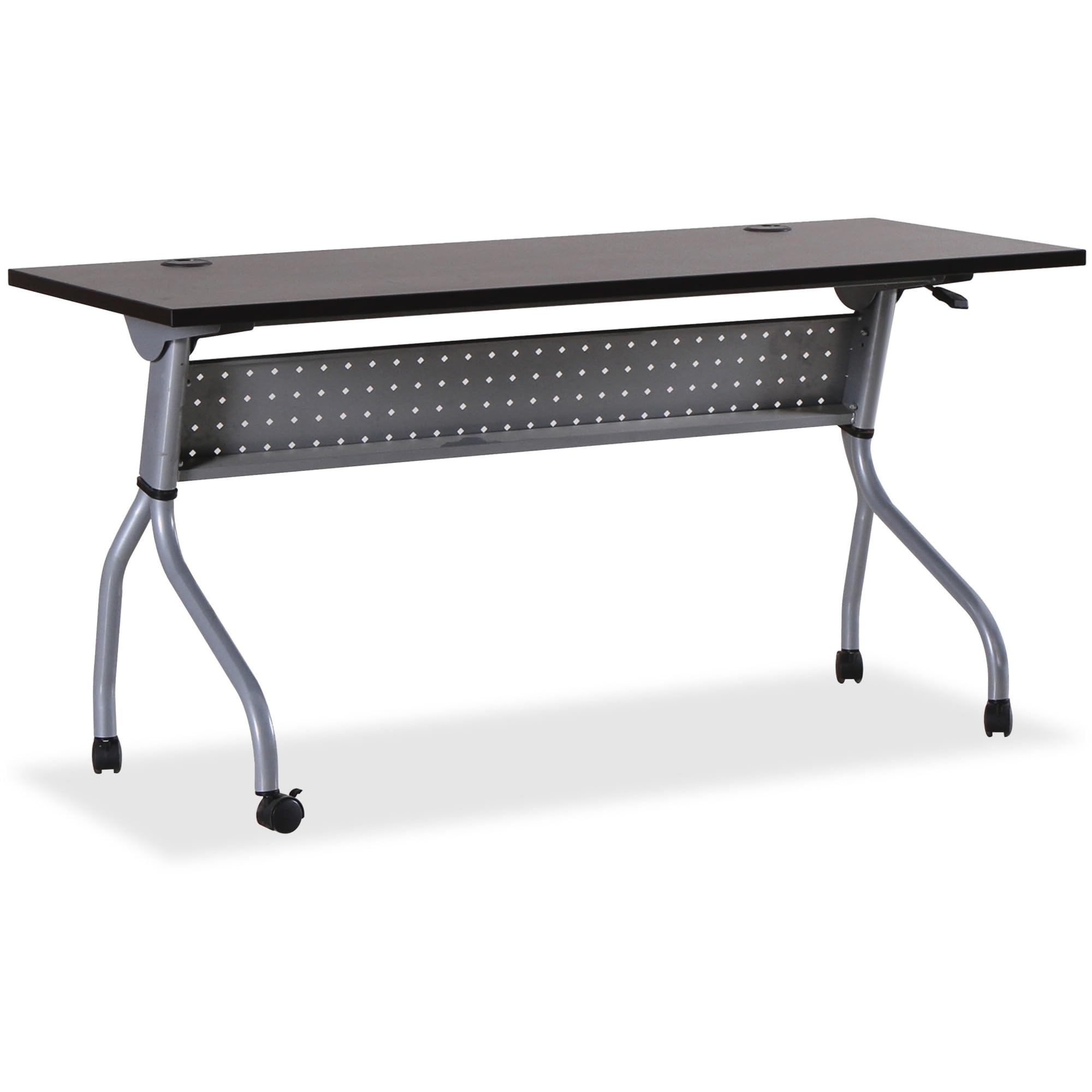 Lorell LLR60730 Training Table - Espresso & Silver Finish, Adjustable Height for Office, Classroom, and Conference Room Use
