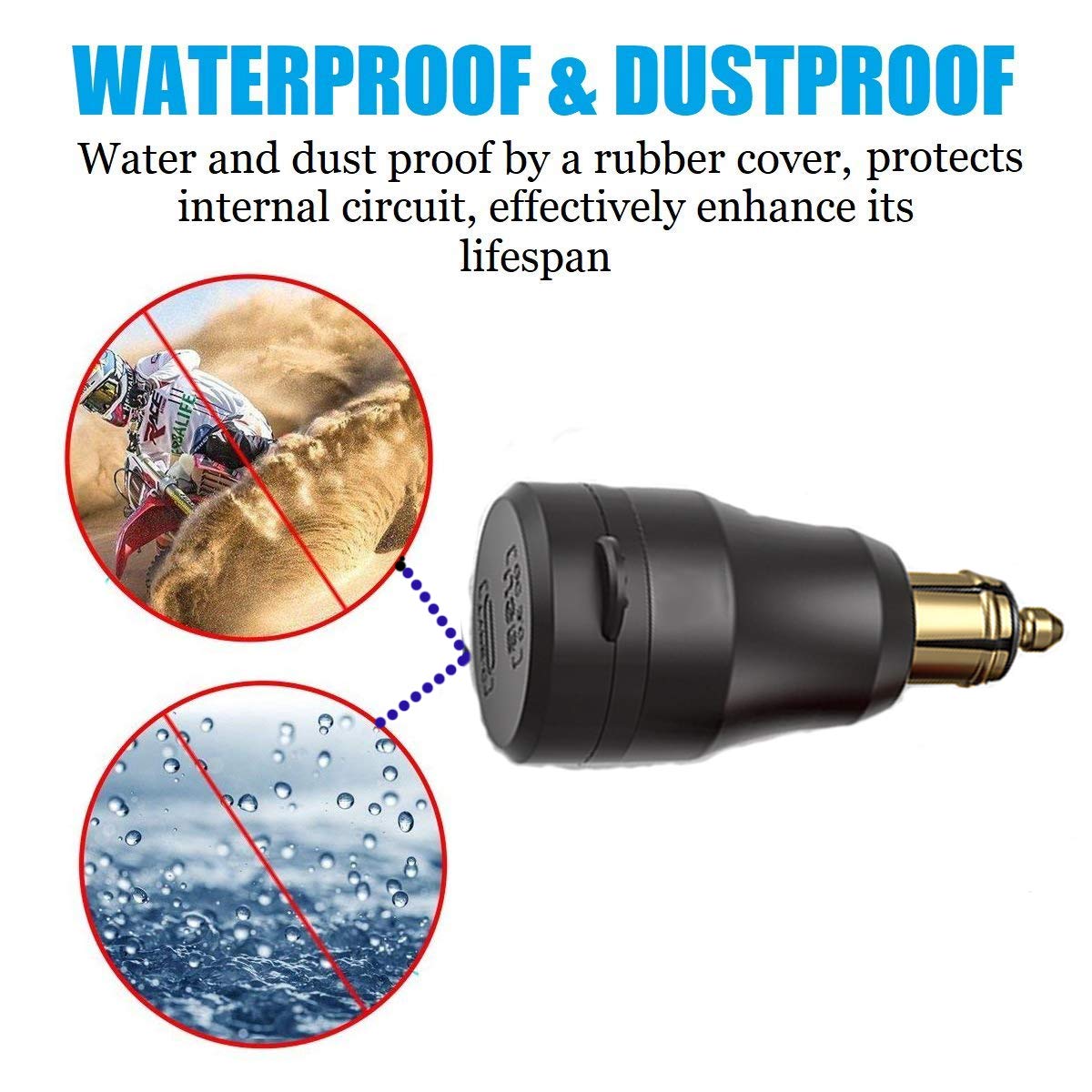 iMESTOU 30W Fast Charger USB C Car Charger - QC 3.0 Waterproof Aluminum DIN Plug Adapter (12V-24V) for BMW Ducati Triumph Motorcycles - Perfect for Road Trips & Motorcycle Travel Accessories