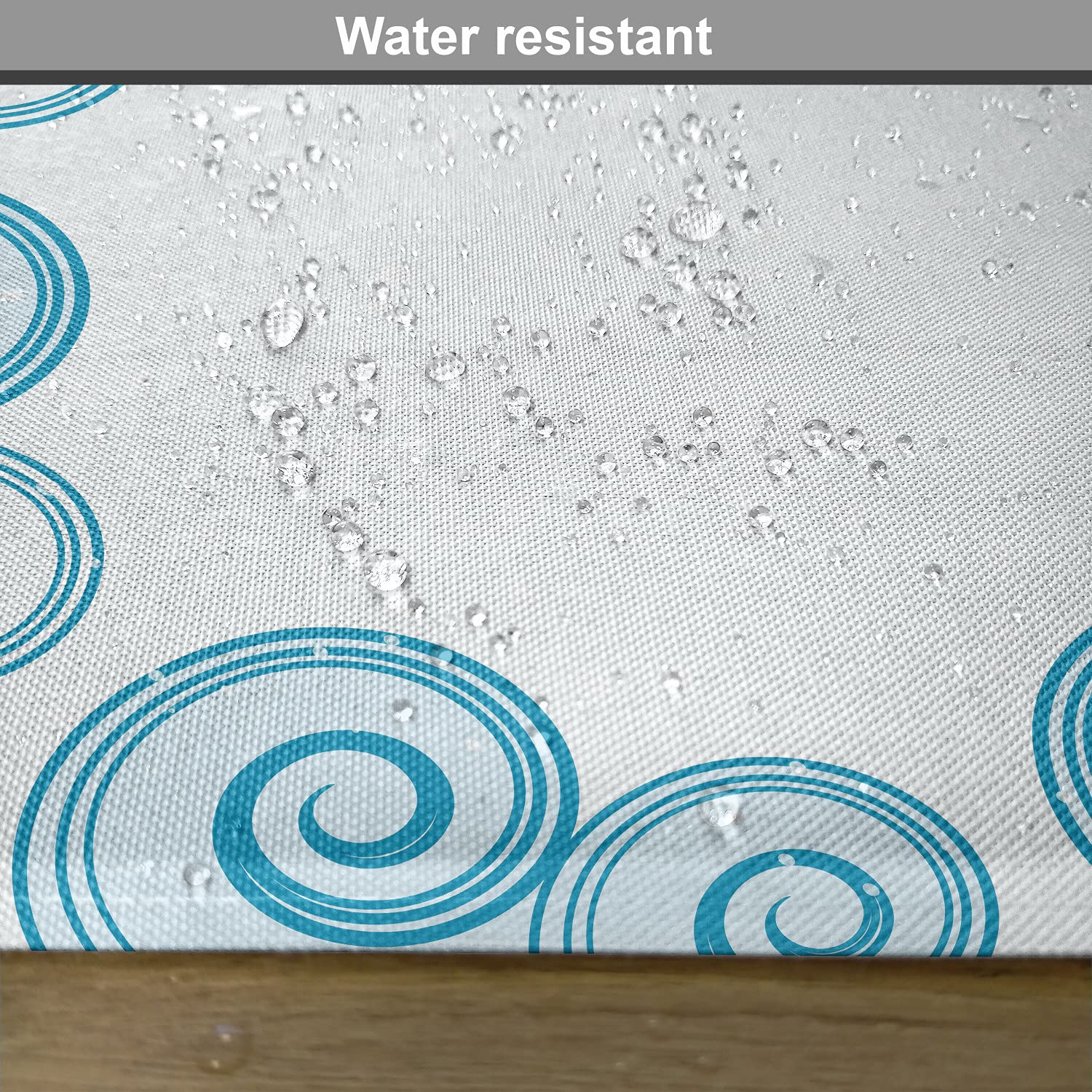 Ambesonne 4-Pack Teal and White Placemats - Ocean Wave Inspired Abstract Blue Swirl Design, Washable Fabric Table Mats for Dining Room & Kitchen Decor | Perfect for Beach-Themed Dinner Parties, Coastal Home Styling, and Everyday Meals
