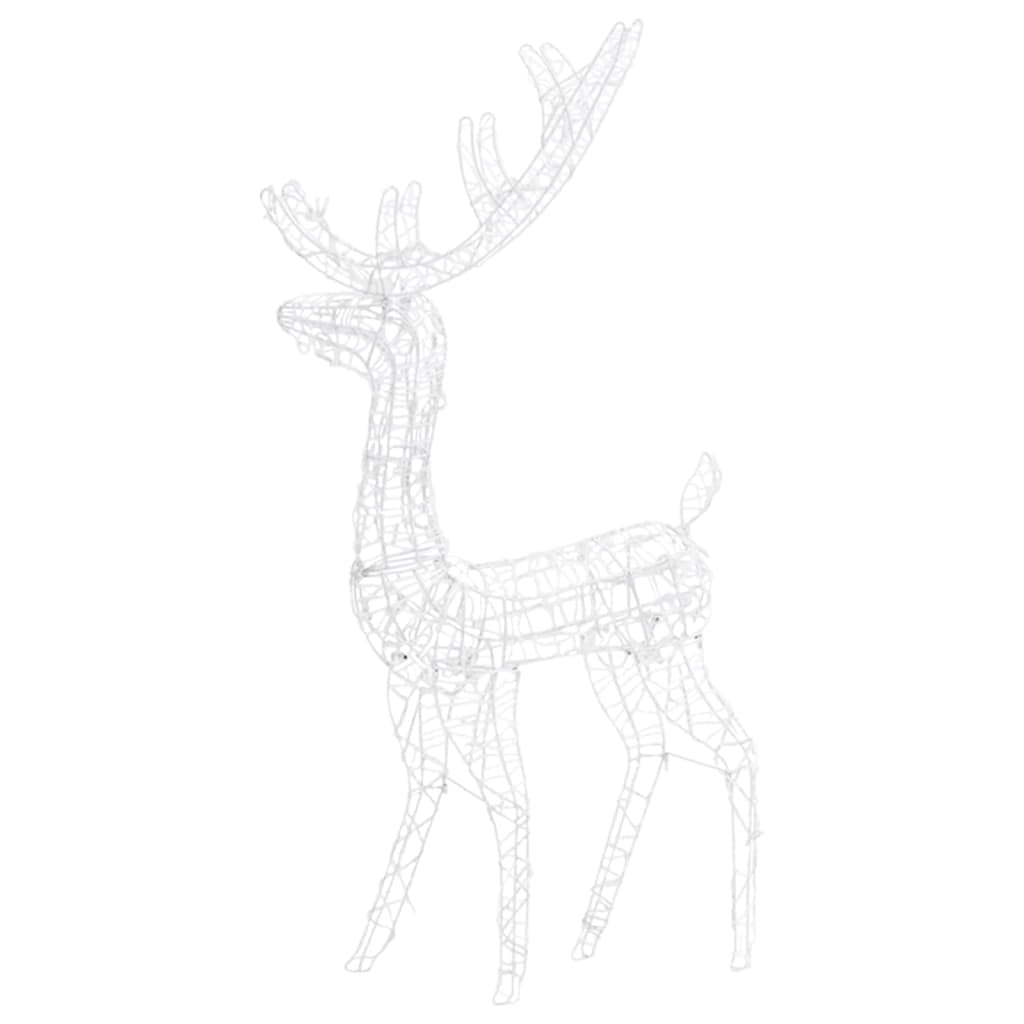 vidaXL Acrylic Reindeer Family Christmas Decoration with 300 LED Lights - Cold White - Indoor/Outdoor Use - 8 Lighting Modes - Set of 3 - Perfect for Holiday Home Decor, Yard Display and Christmas Party Decoration