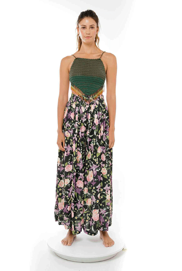Dreamin Fleur Crop Top 13481 - Women's Floral Print Summer T-Shirt for Casual Wear, Beach Outfits & Music Festivals