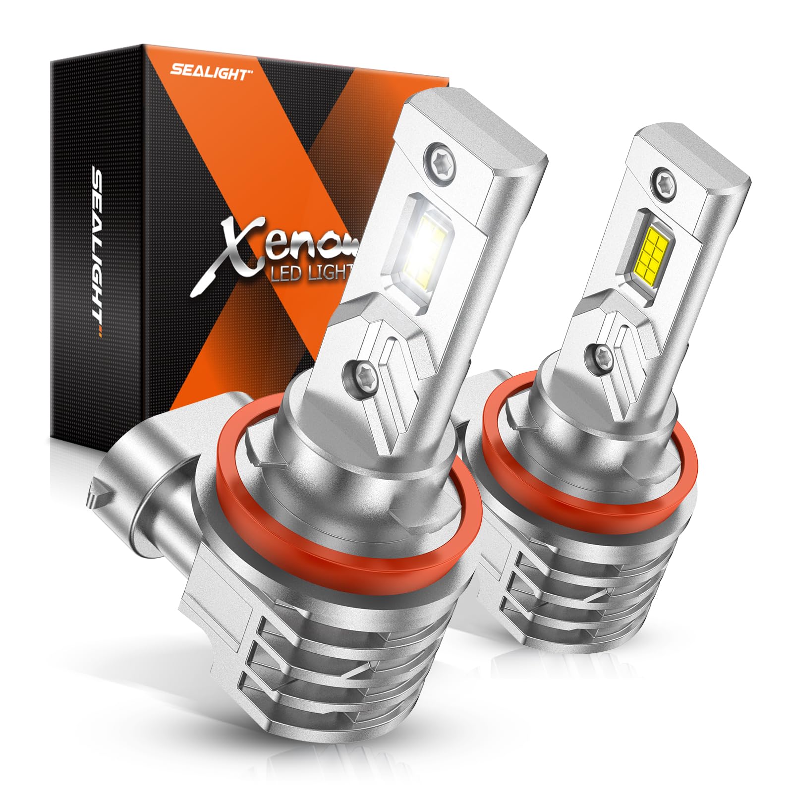 SEALIGHT H11 H16 H8 LED Fog Light Bulbs - 6000K White 16000LM Super Bright with 600% Brighter Output - 1:1 OEM Replacement - CANbus Ready - Plug & Play - Pack of 2 - Perfect for Off-Roading, Night Driving & Foggy Conditions