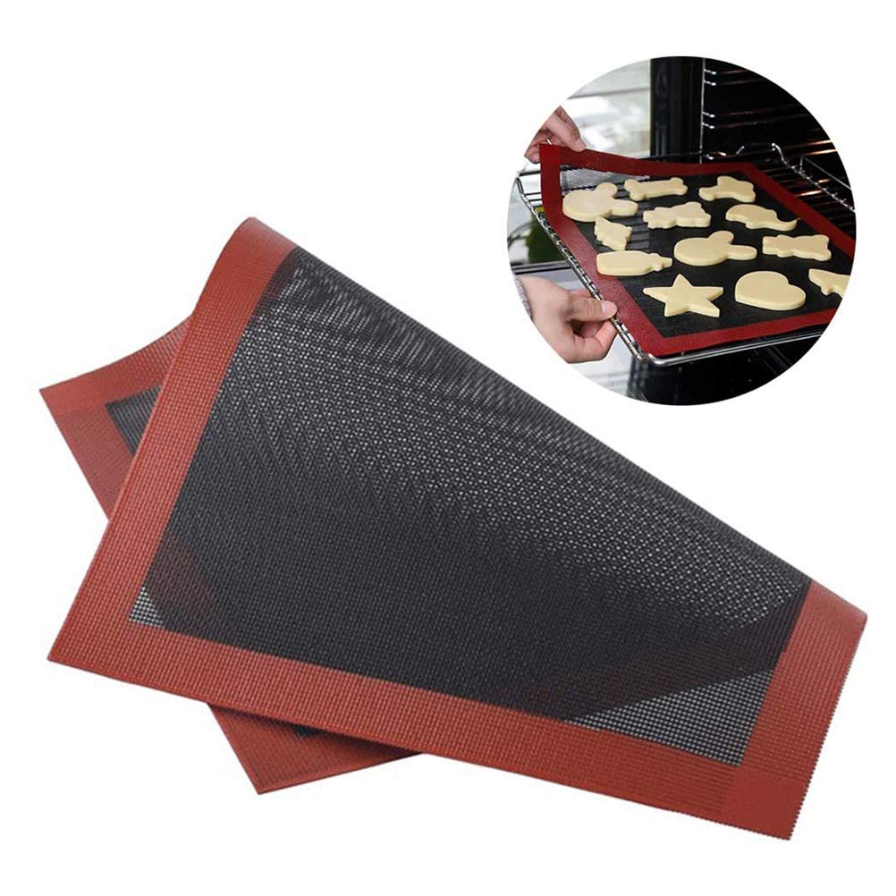 Non-Slip Micro-Perforated Silicone Baking Mat for Biscuits, Macarons & Pizza | Oven & Microwave Safe | Perfect for Pastry Chefs, Home Bakers & Beginners | Ideal for Baking, Roasting & Food Prep