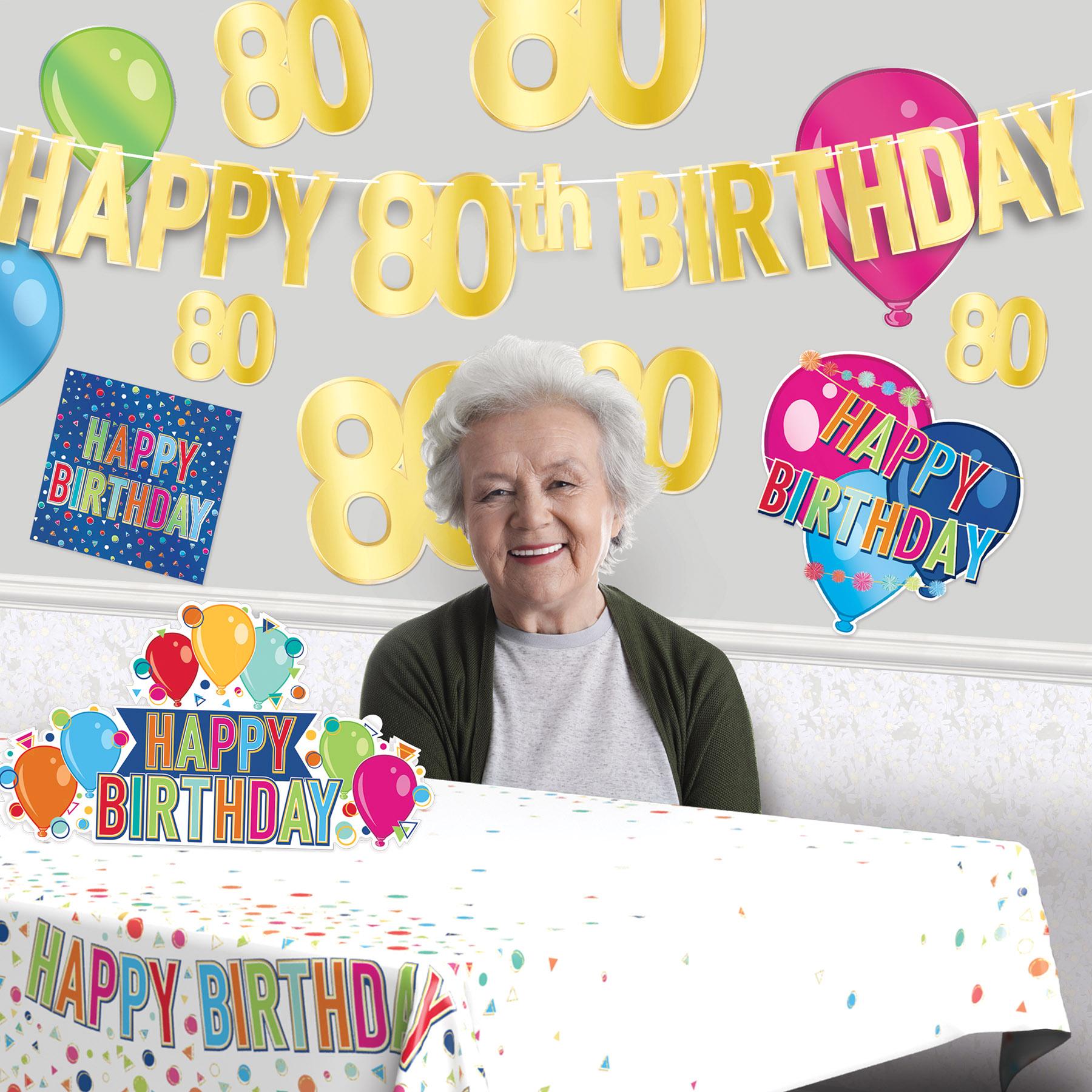 12 Pack Beistle Foil Happy 80th Birthday Party Streamers - Colorful Decorations for Milestone Celebrations, Anniversaries & Retirement Parties
