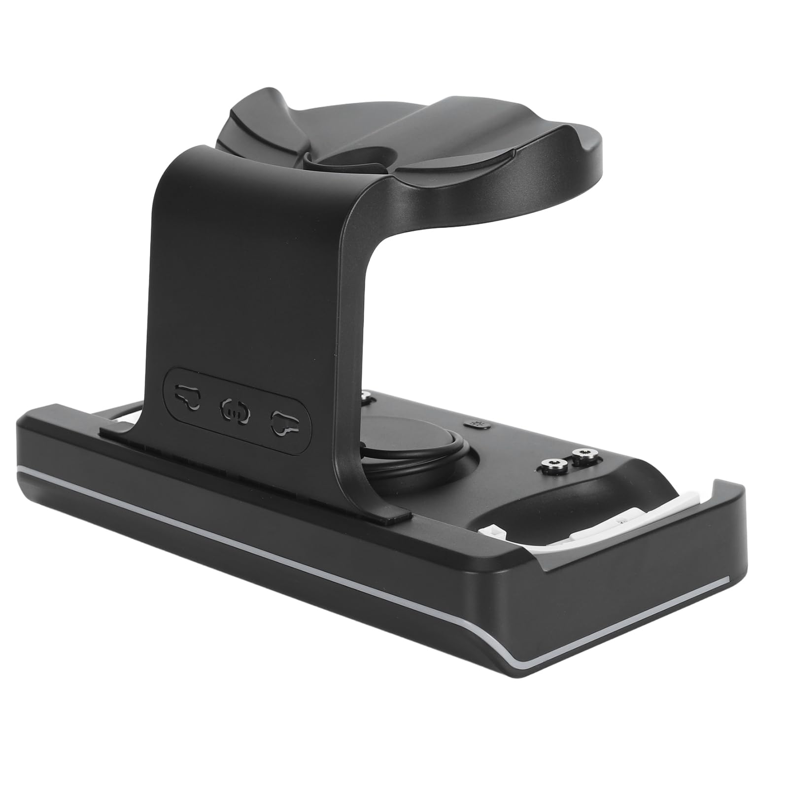 VR Headset Controller Charging Station with RGB Light, Wall Mount VR Stand for Oculus Quest 2/Rift S, 2x1800mAh Battery Display - Perfect for Gaming Room & VR Accessories Organization (Black)
