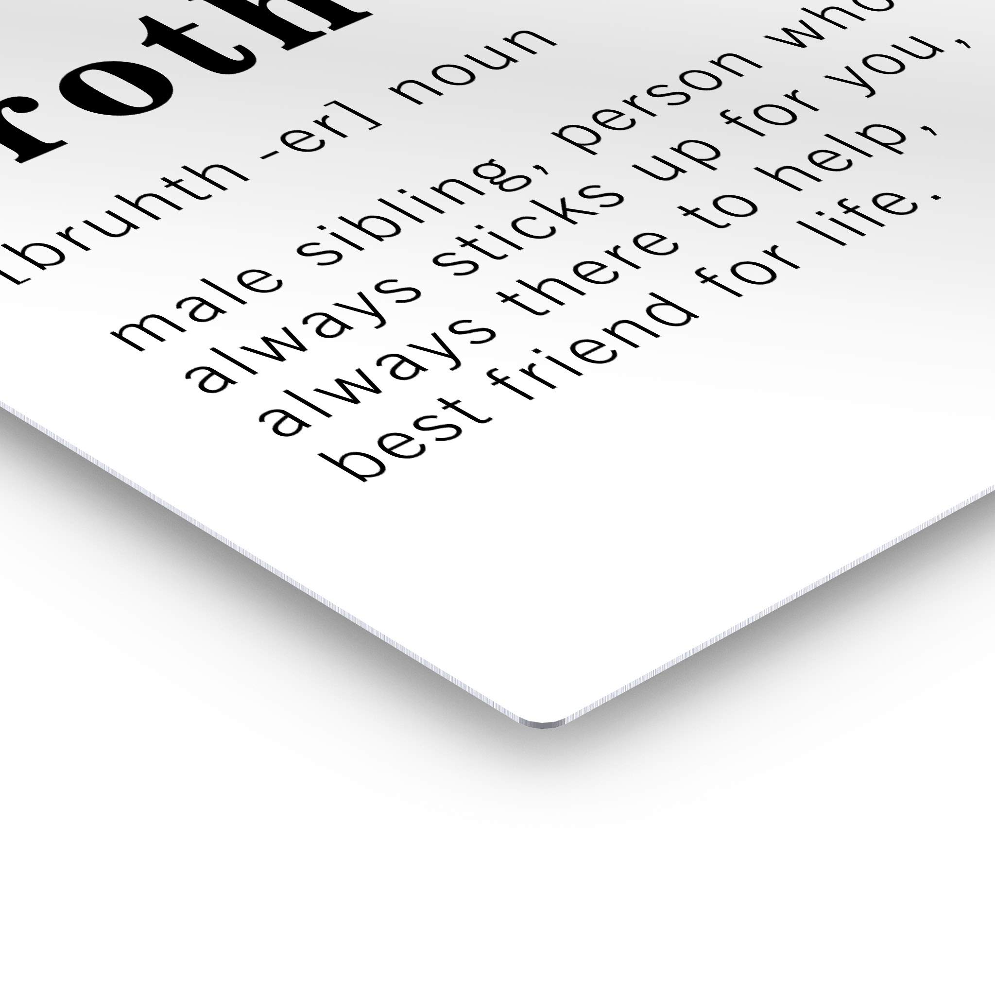 Funny Noun Dictionary Definition of Brother Metal Print - Inspirational Quote Sign for Office, Living Room, Bedroom & Bathroom - Ready to Hang Wall Art Home Decor - Made in USA (36x24) - Perfect for Gifts, Housewarming & Family Spaces