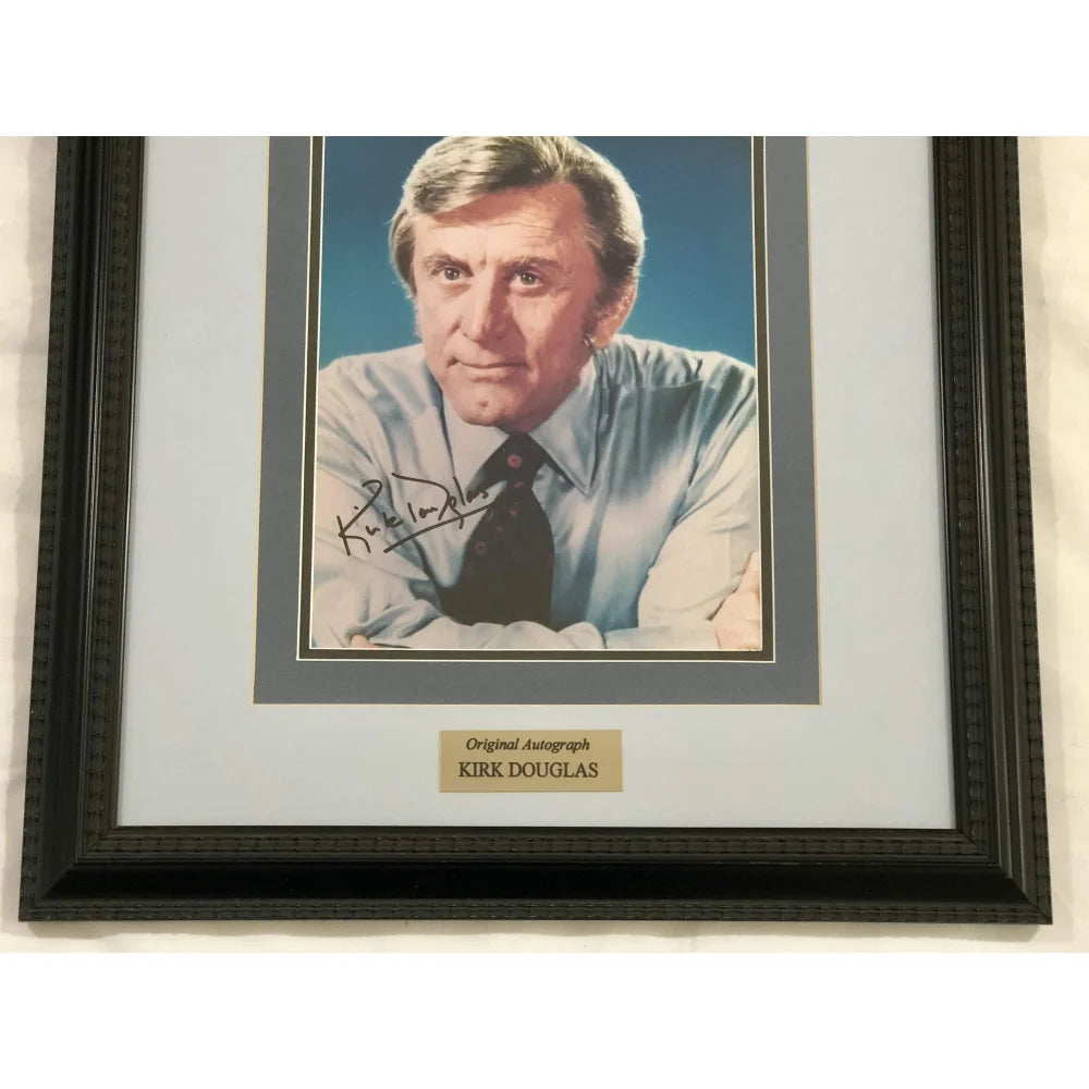 Kirk Douglas Autographed 8x10 Photo with JSA COA - Framed Spartacus & Michael Collins Movie Memorabilia - Perfect for Collectors, Movie Fans & Home Theater Decor