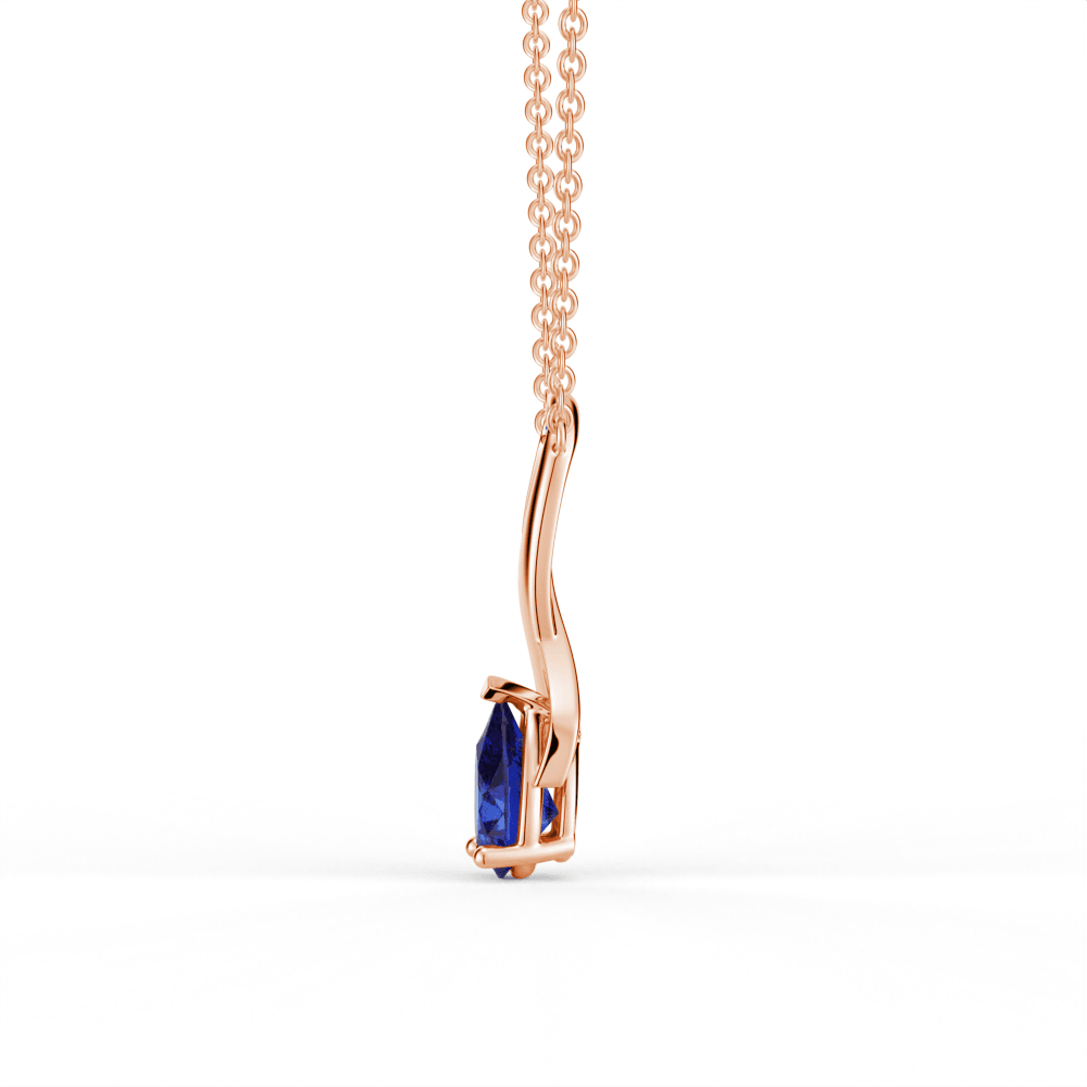 Elegant Blue & Pink Sapphire Necklace with Silk Ribbon - Perfect for Weddings, Anniversaries & Romantic Gifts
