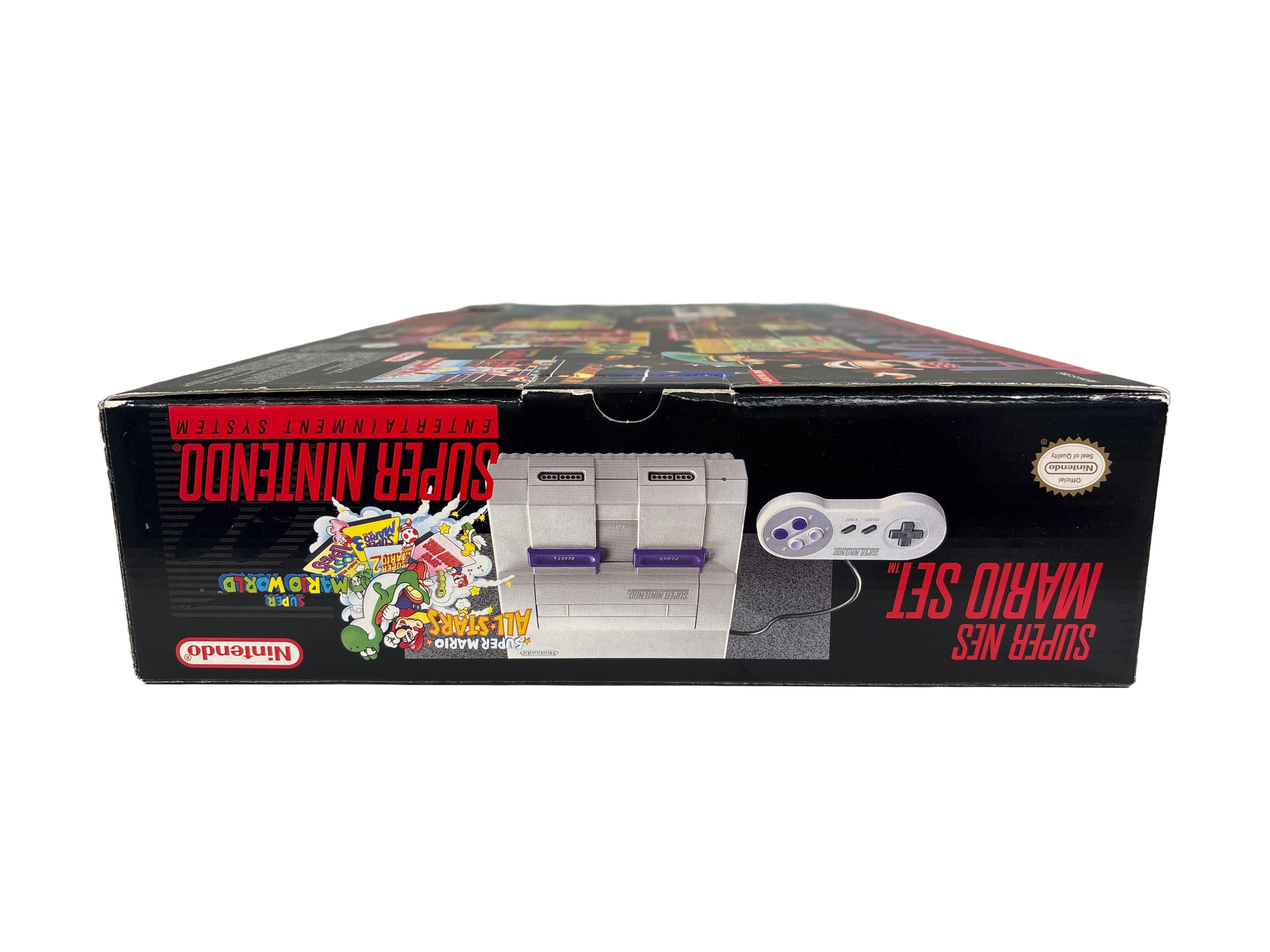Original Super NES Mario Set SNES Nintendo Box Only - Collector's Edition Display Case for Retro Gaming Enthusiasts - Perfect for Nostalgic Home Decor or Gaming Room Display