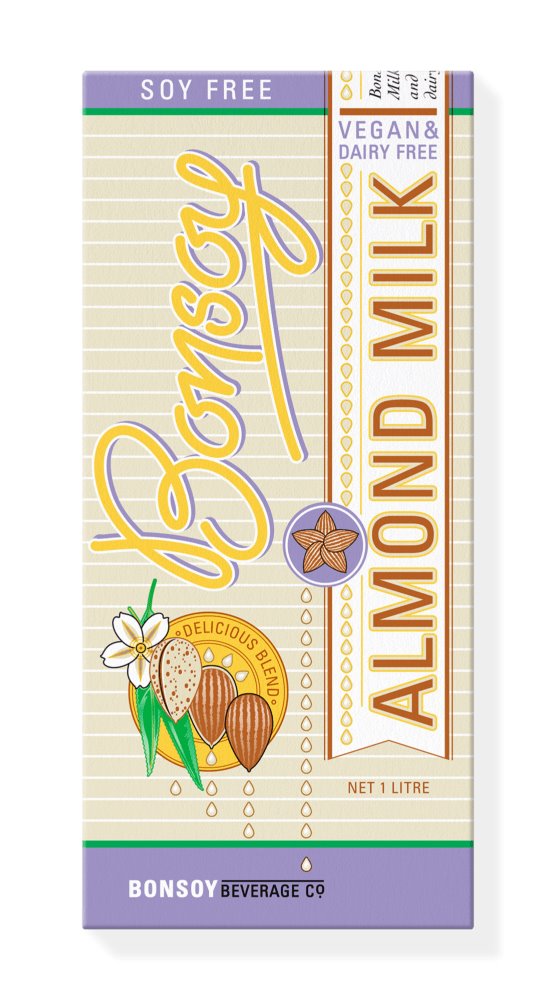Organic Bonsoy Almond Milk - Dairy-Free, Vegan, Non-GMO - Perfect for Coffee, Smoothies & Baking
